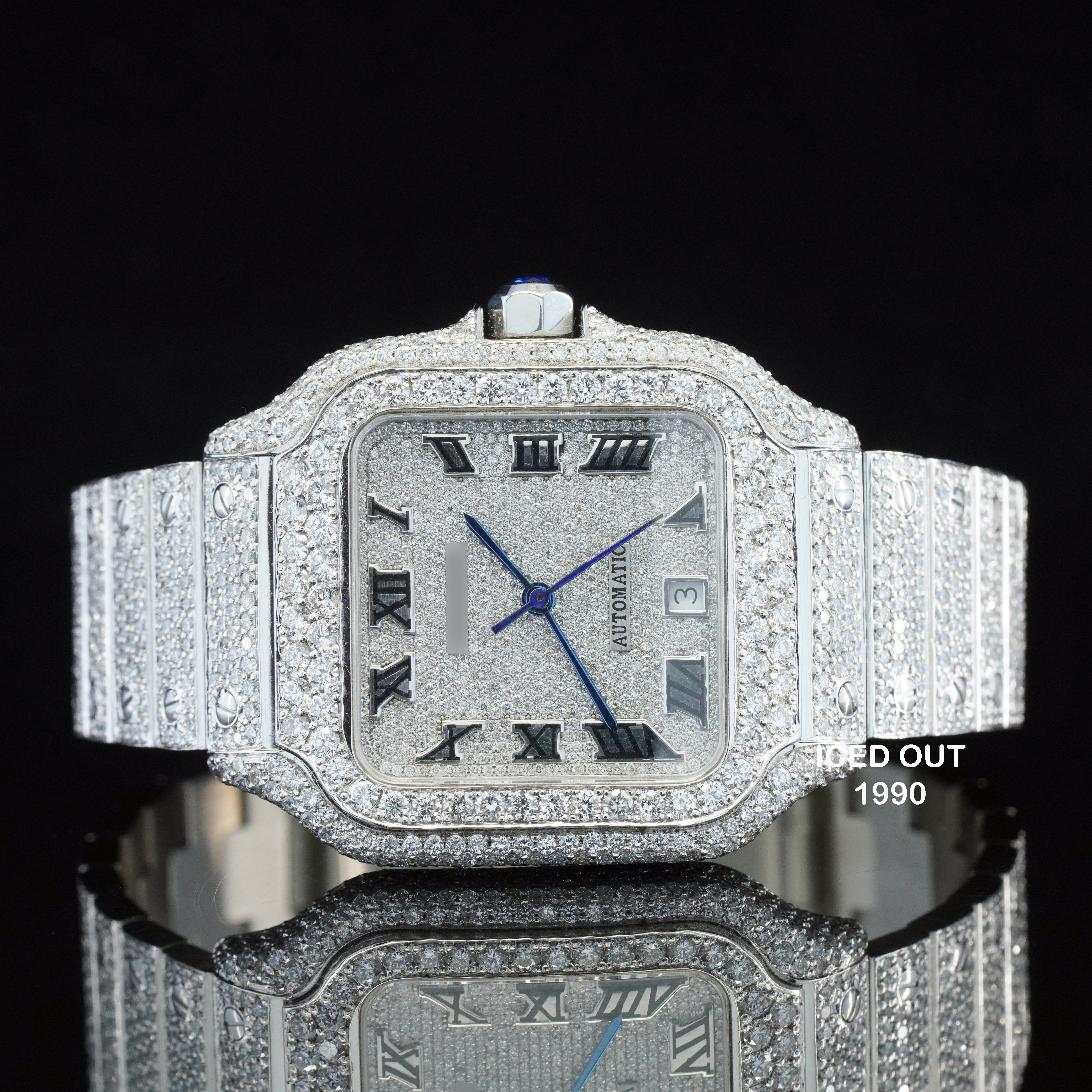 Amazing Fully Diamond Iced Out And Automatic Luxurious Moissanite Watch For Men