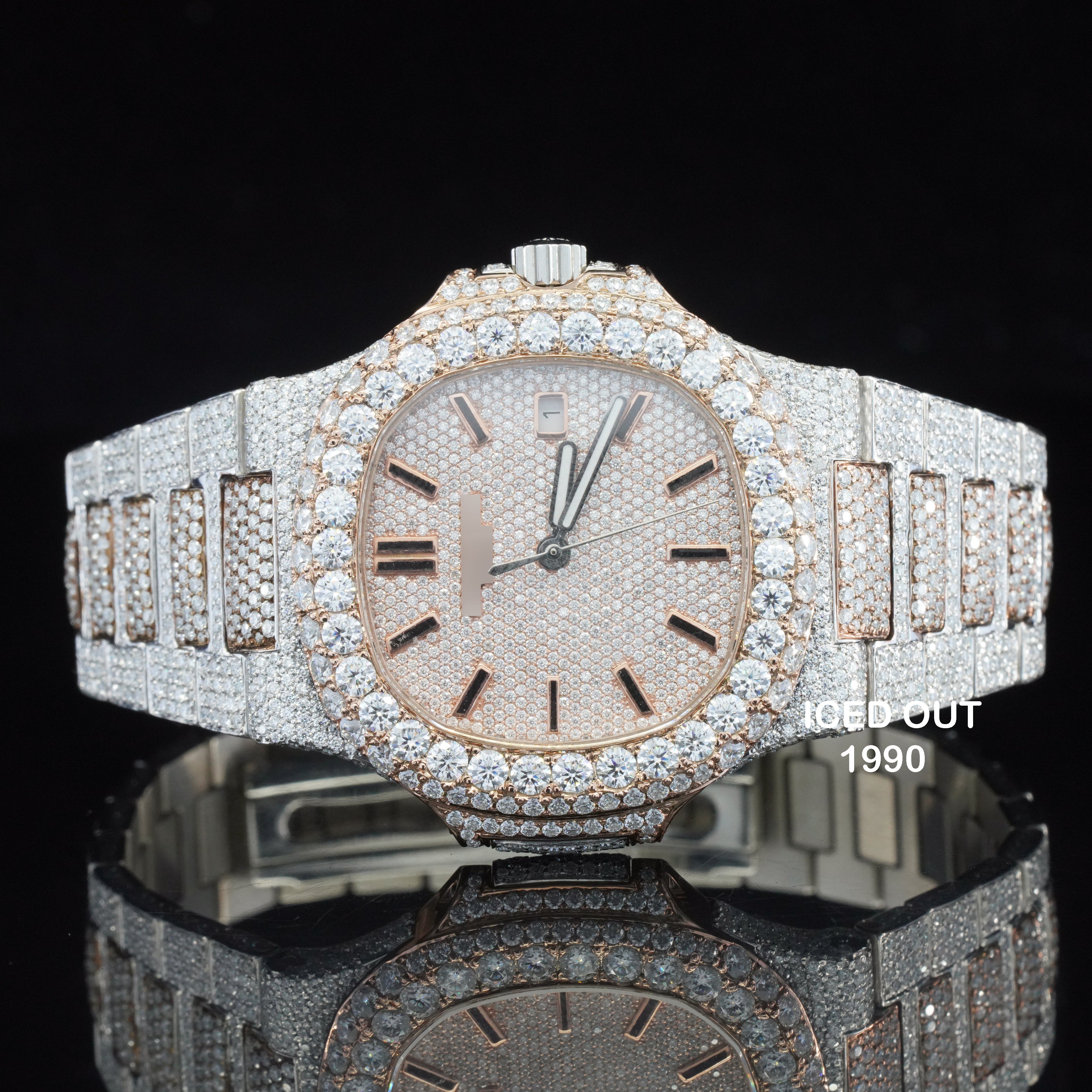 Moissanite Watch Automatic Hip Hop Iced Out Watch For Men