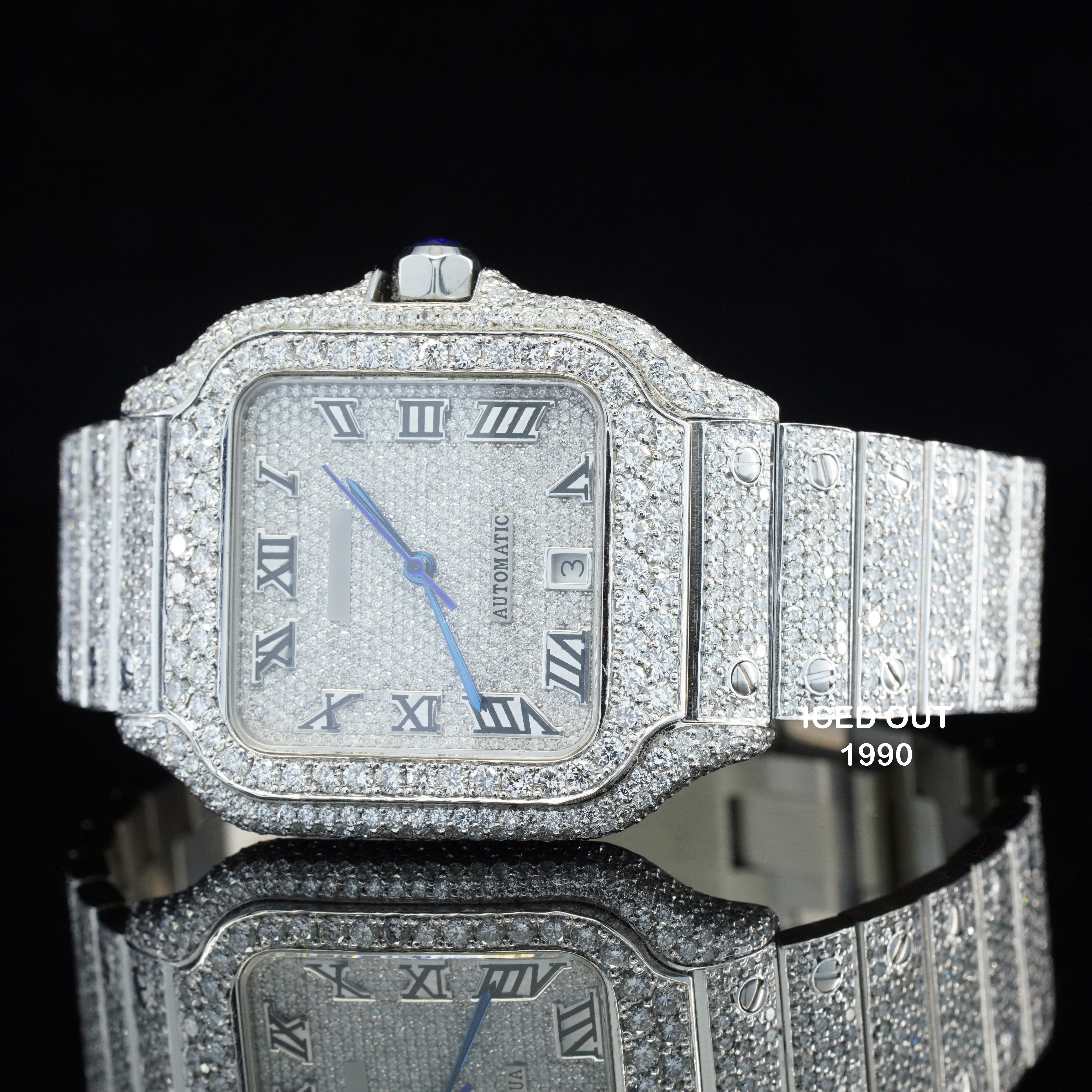 Amazing Fully Diamond Iced Out And Automatic Luxurious Moissanite Watch For Men