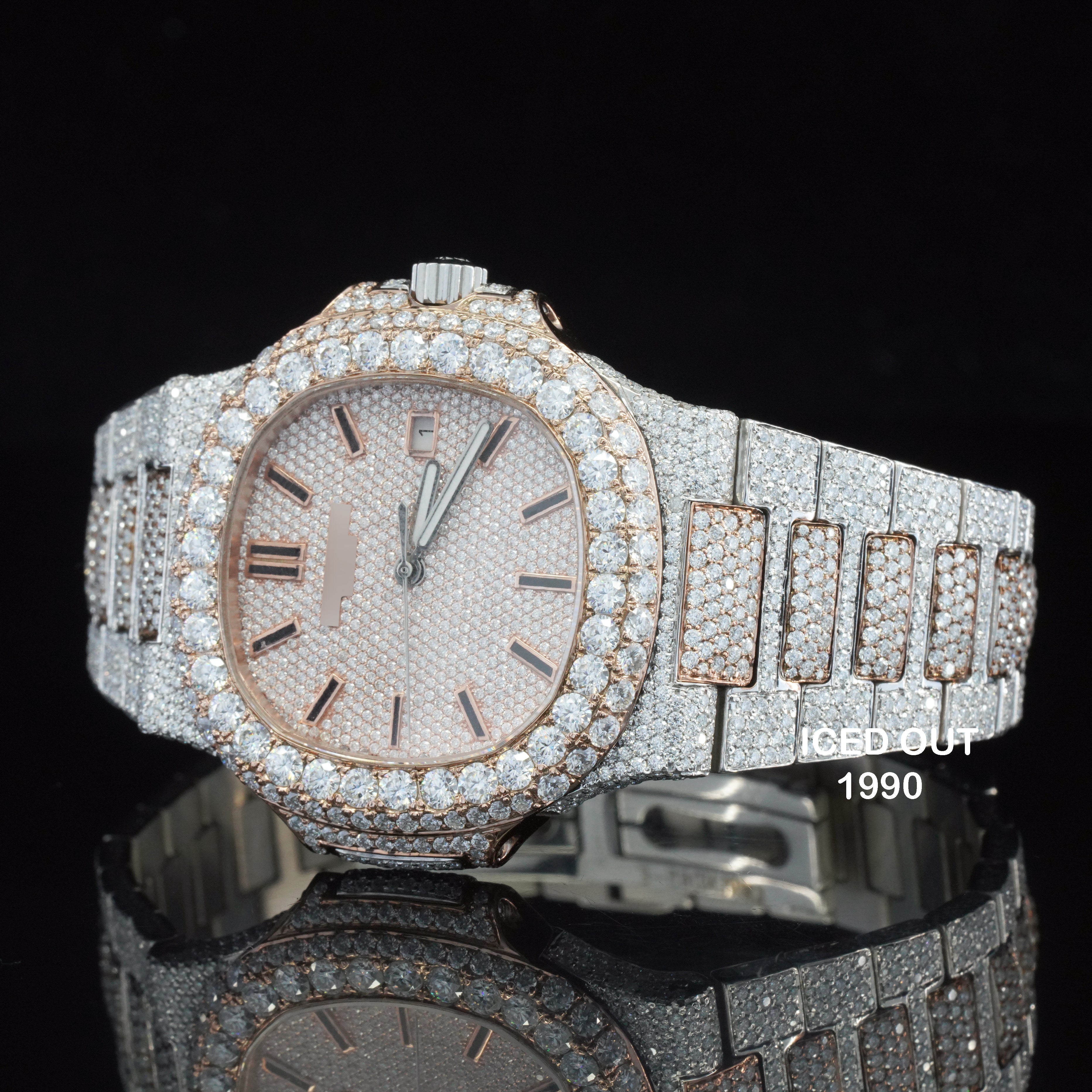 Moissanite Watch Automatic Hip Hop Iced Out Watch For Men