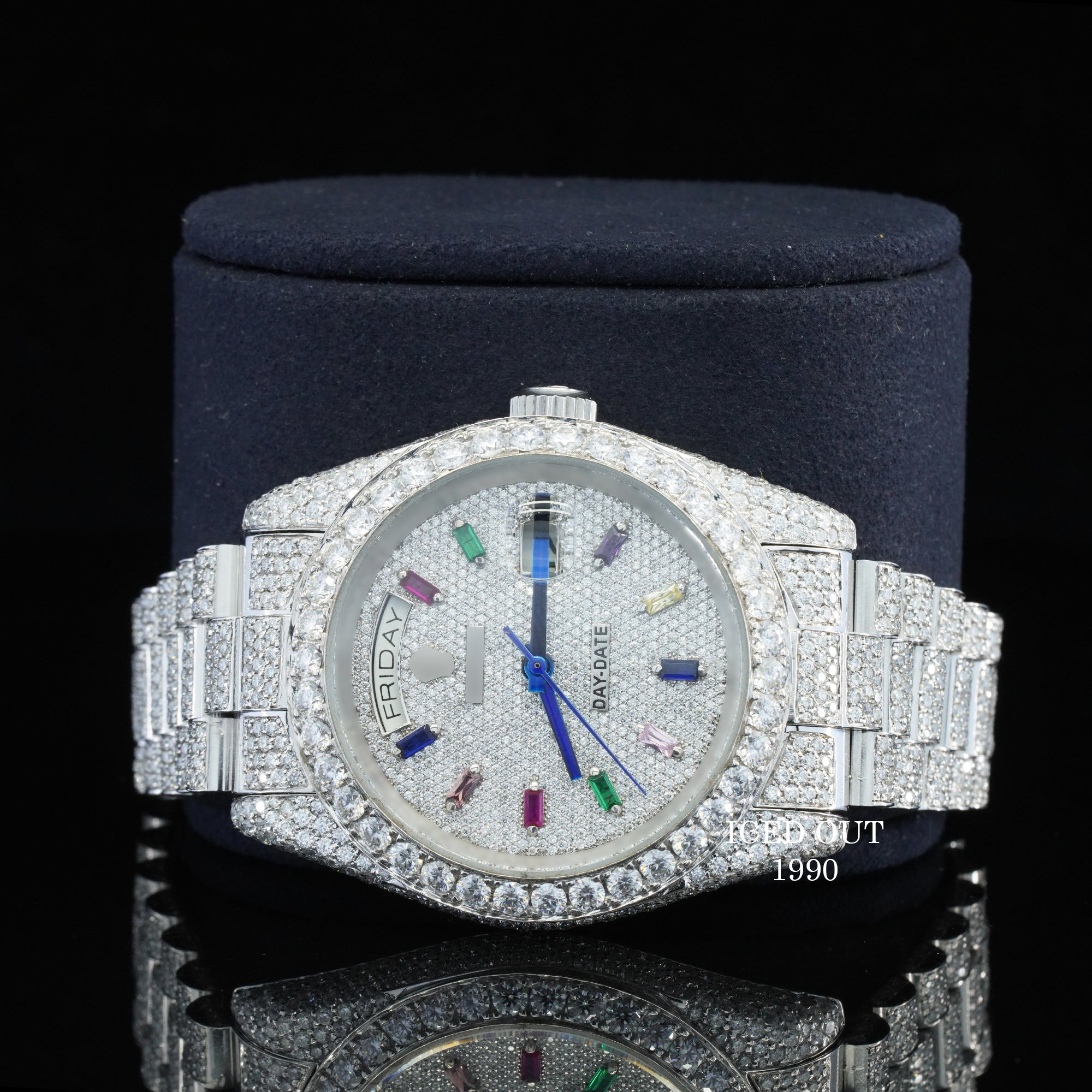 Amazing Moissanite Iced Out Watch Hip Hop Automatic Bust Down Watch