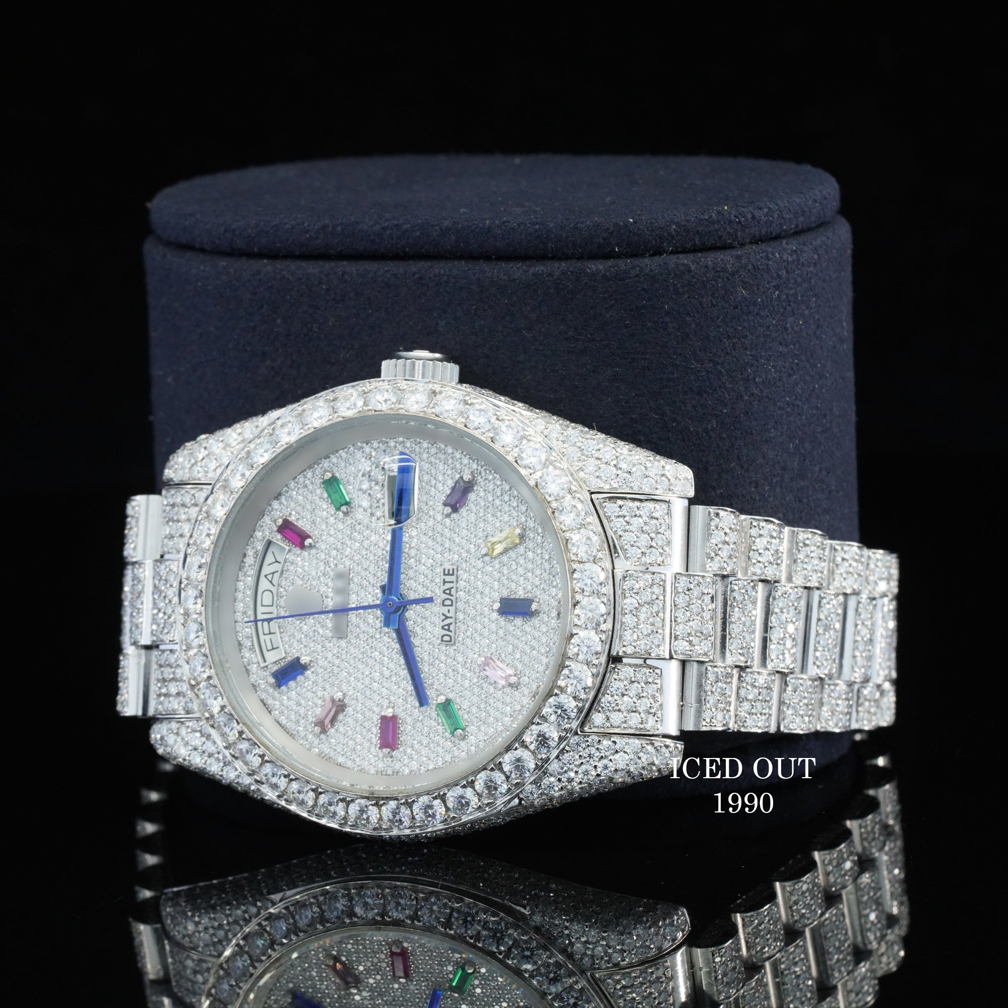 Amazing Moissanite Iced Out Watch Hip Hop Automatic Bust Down Watch