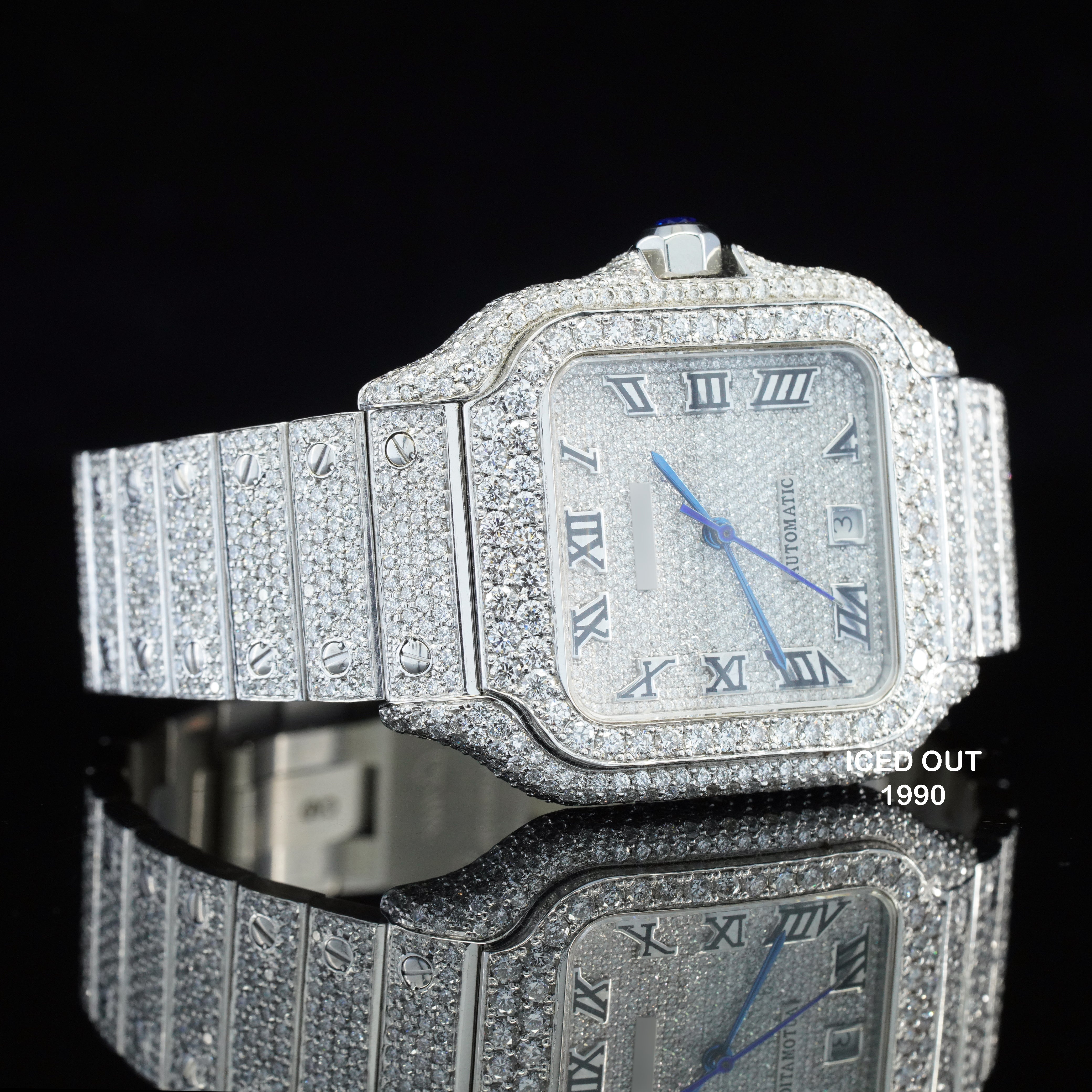 Amazing Fully Diamond Iced Out And Automatic Luxurious Moissanite Watch For Men