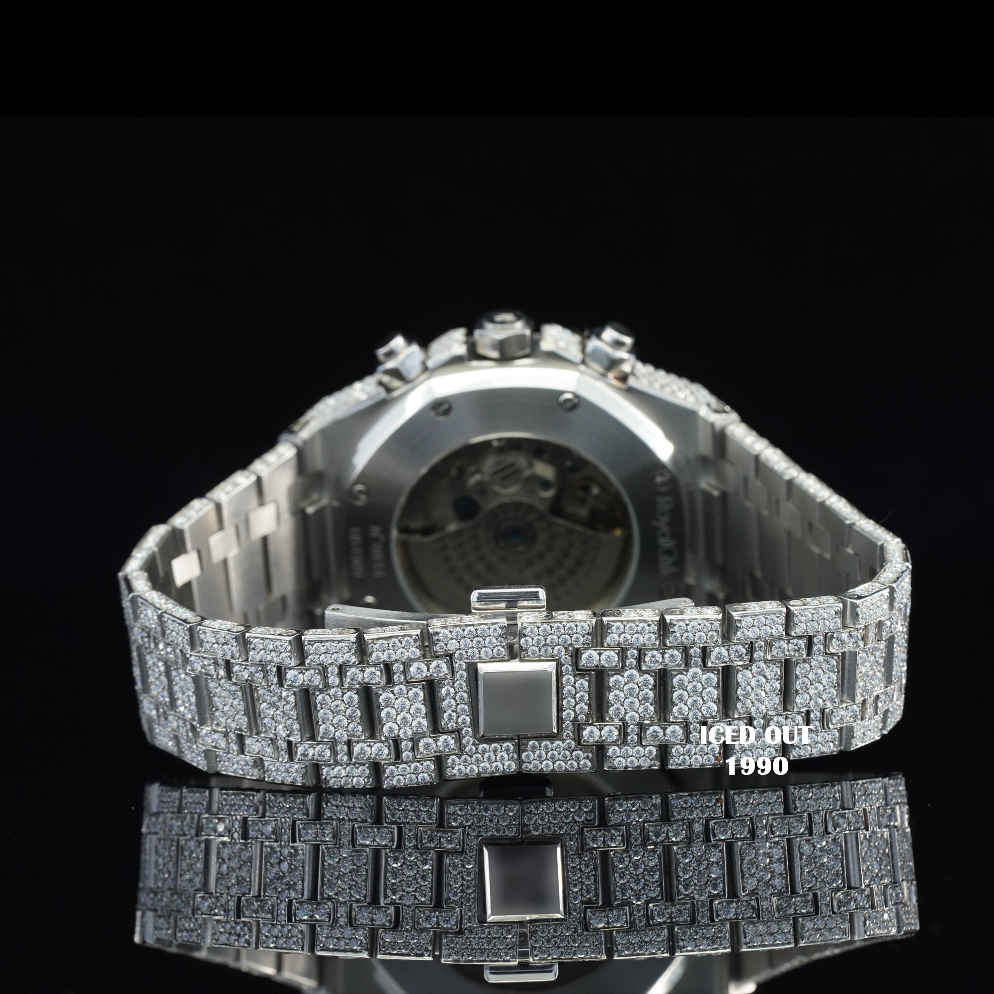 Fabulous Quality Iced Out Fully Automatic Yellow & White Moissanite Diamond Wrist Watch For Men