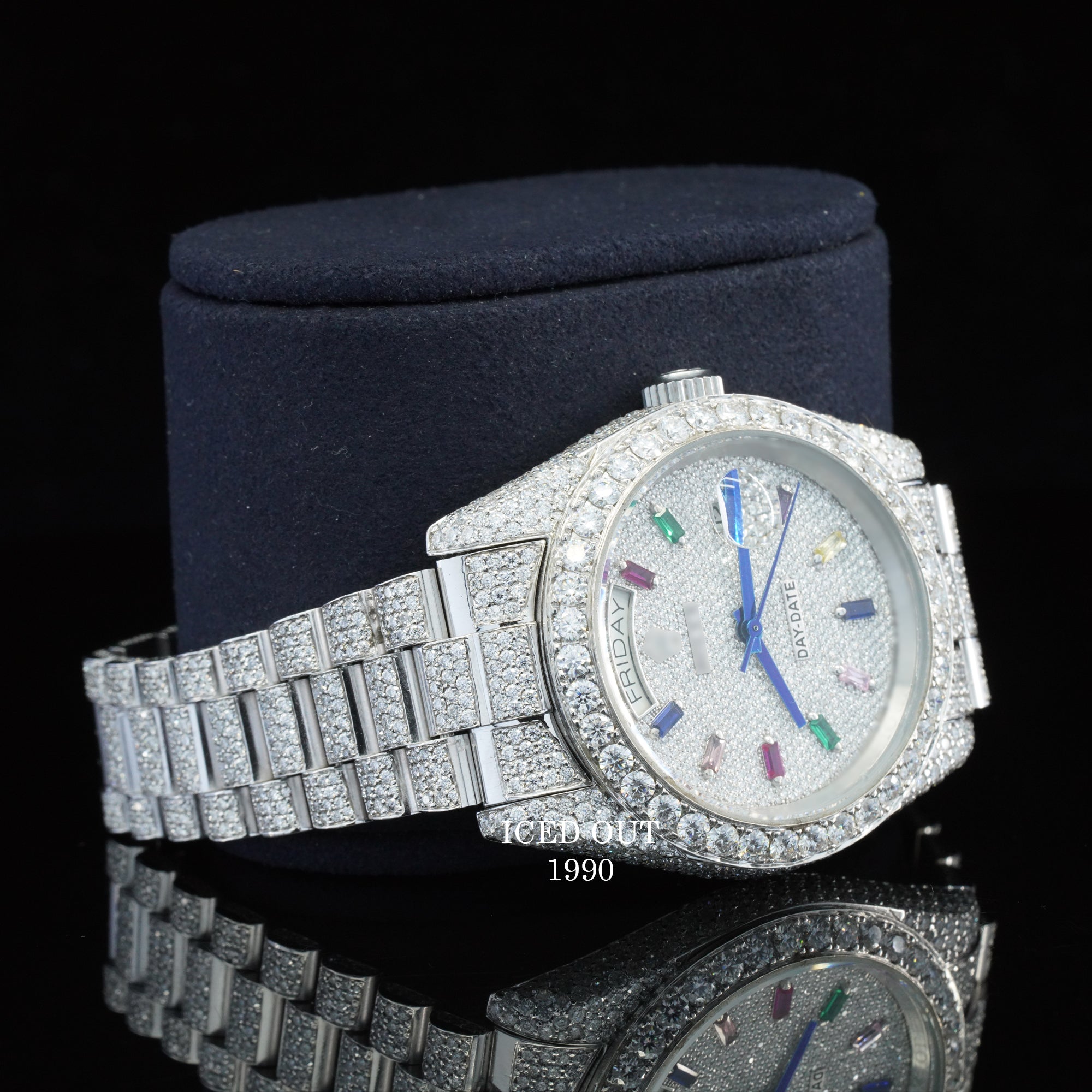 Amazing Moissanite Iced Out Watch Hip Hop Automatic Bust Down Watch