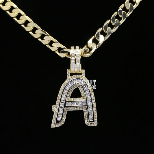 1.67 Carat A Initial Alphabet Moissanite Diamond Totally Iced Out Stylish Hip Hop Pendant