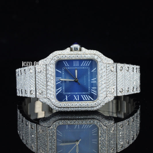 Luxuries Moissanite Watch For Women Fully Iced Out Bust Down Watch