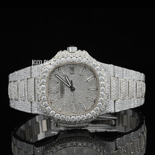 Moissanite Watch Stainless Steel Hip Hop Iced Out Watch