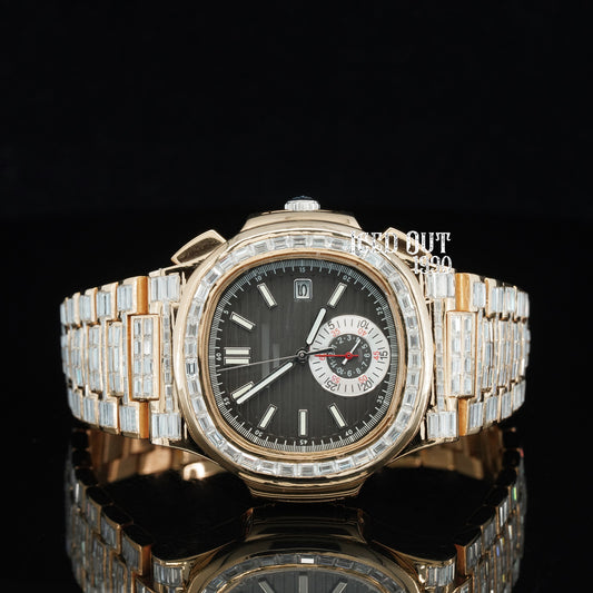 Moissanite Watch Automatic Hip Hop Iced Out Bust Down Watch For Men