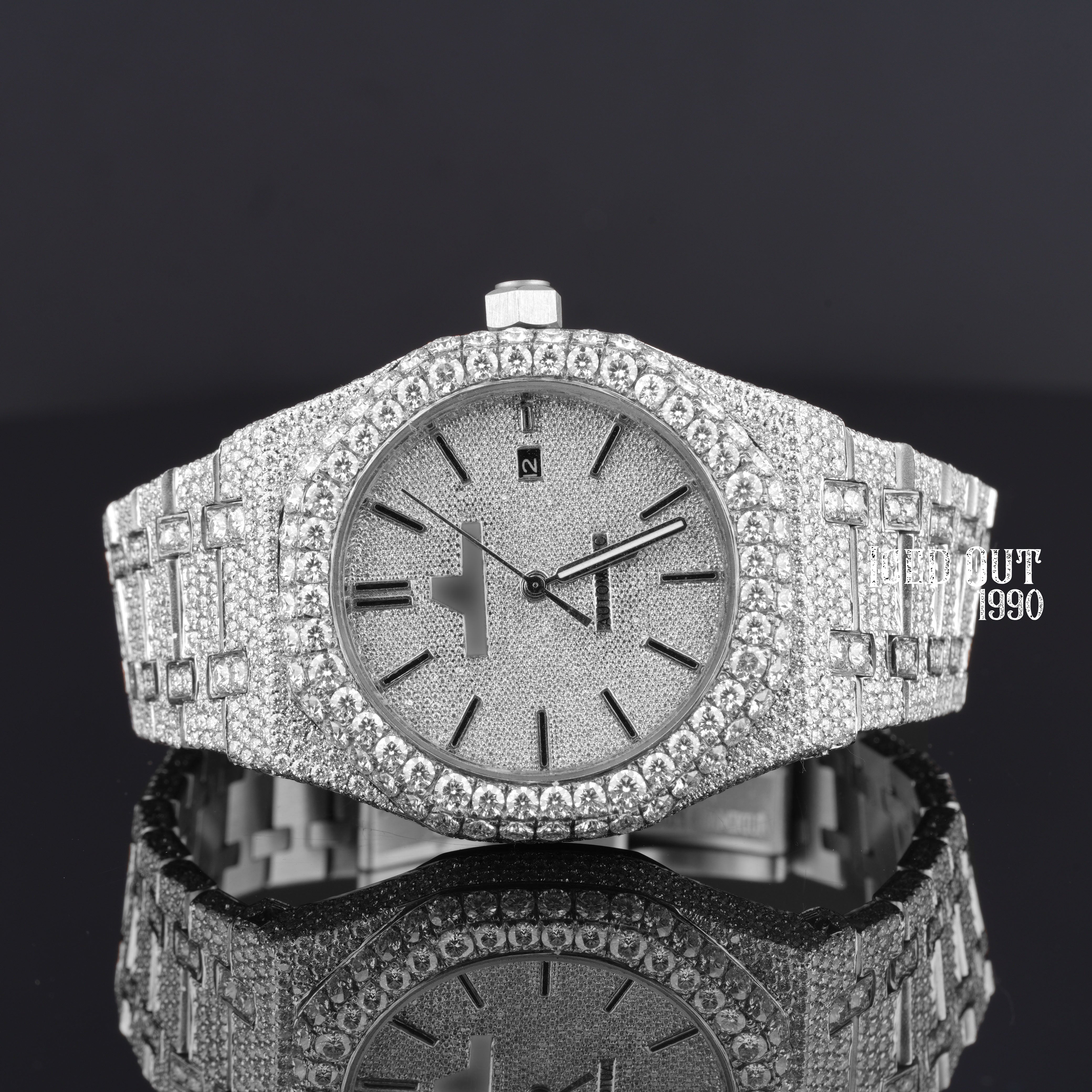 Luxuries Moissanite Diamond Hip Hop Iced Out Watch Two Tone Watch