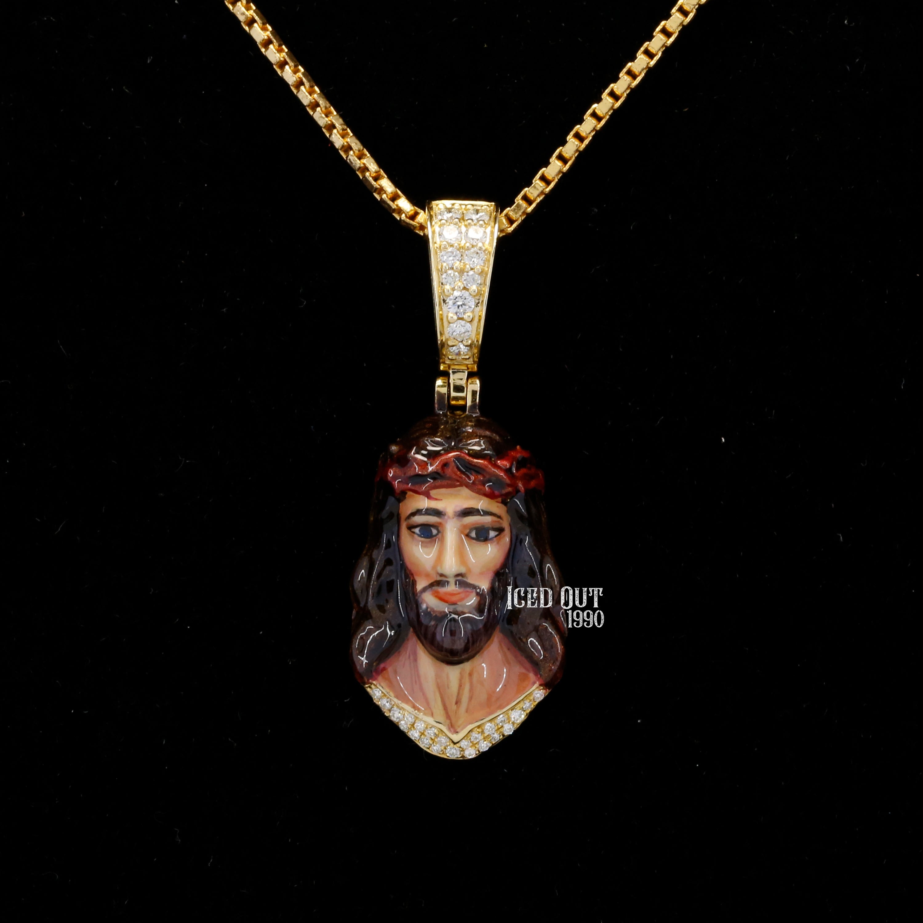 Moissanite Jesus Hip Hop Pendant 3D ENAMEL