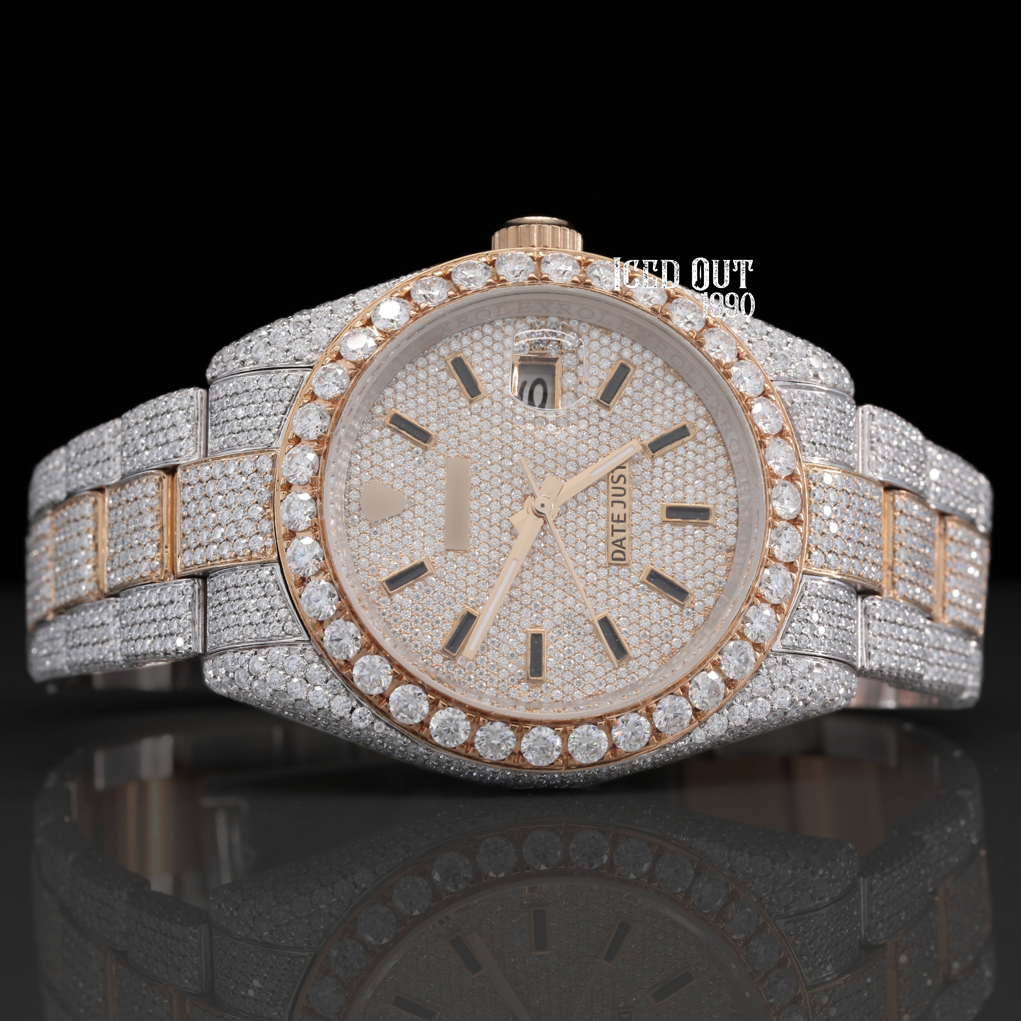 Moissanite Watch Sapphire Crystal Automatic Bust Down Watch