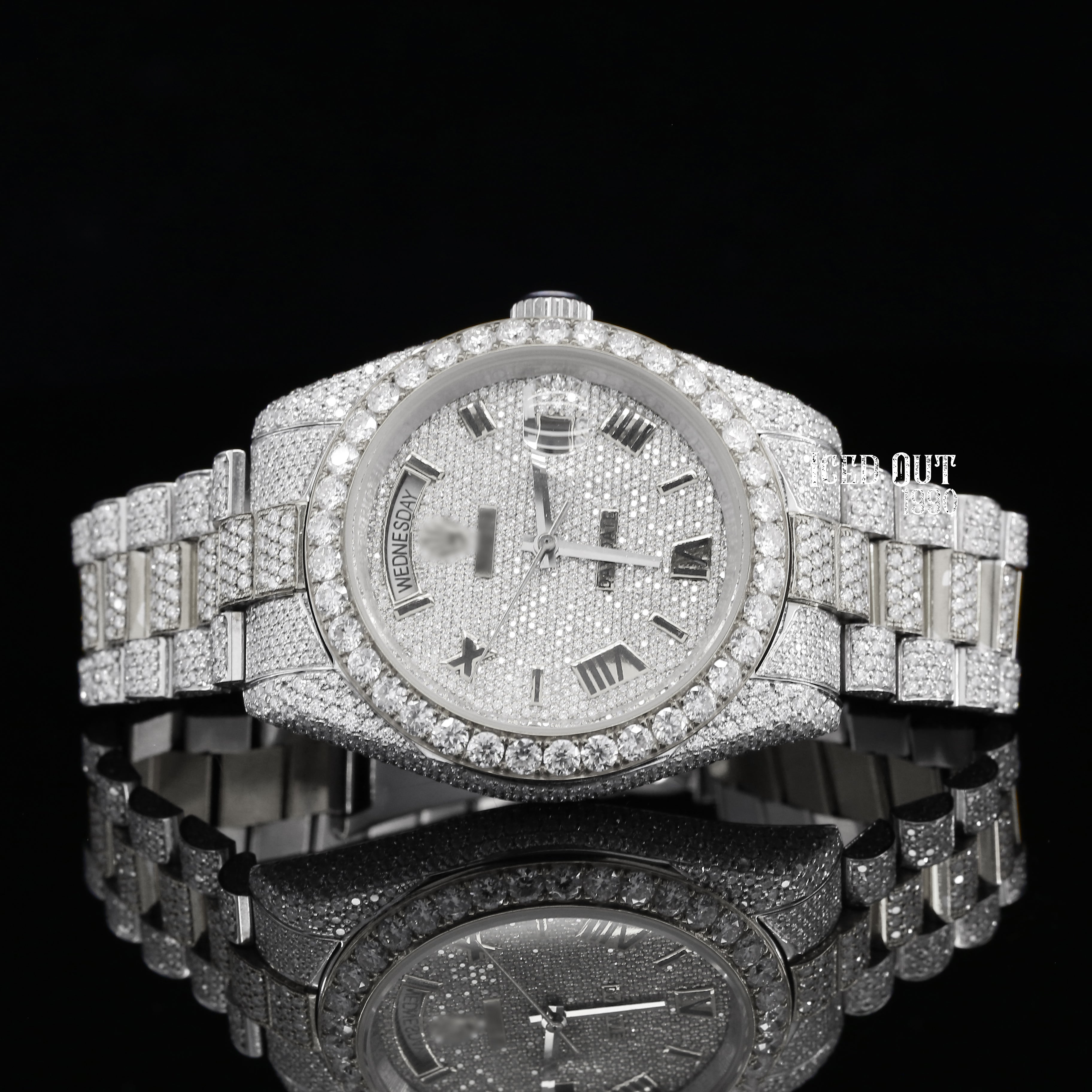 Two Tone Round Cut Moissanite Diamond Iced Out Watch