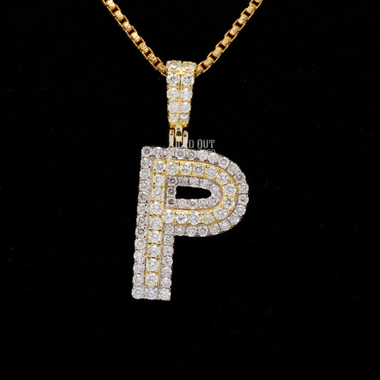 P Initial Moissanite Diamond Iced Out Hip Hop Pendant