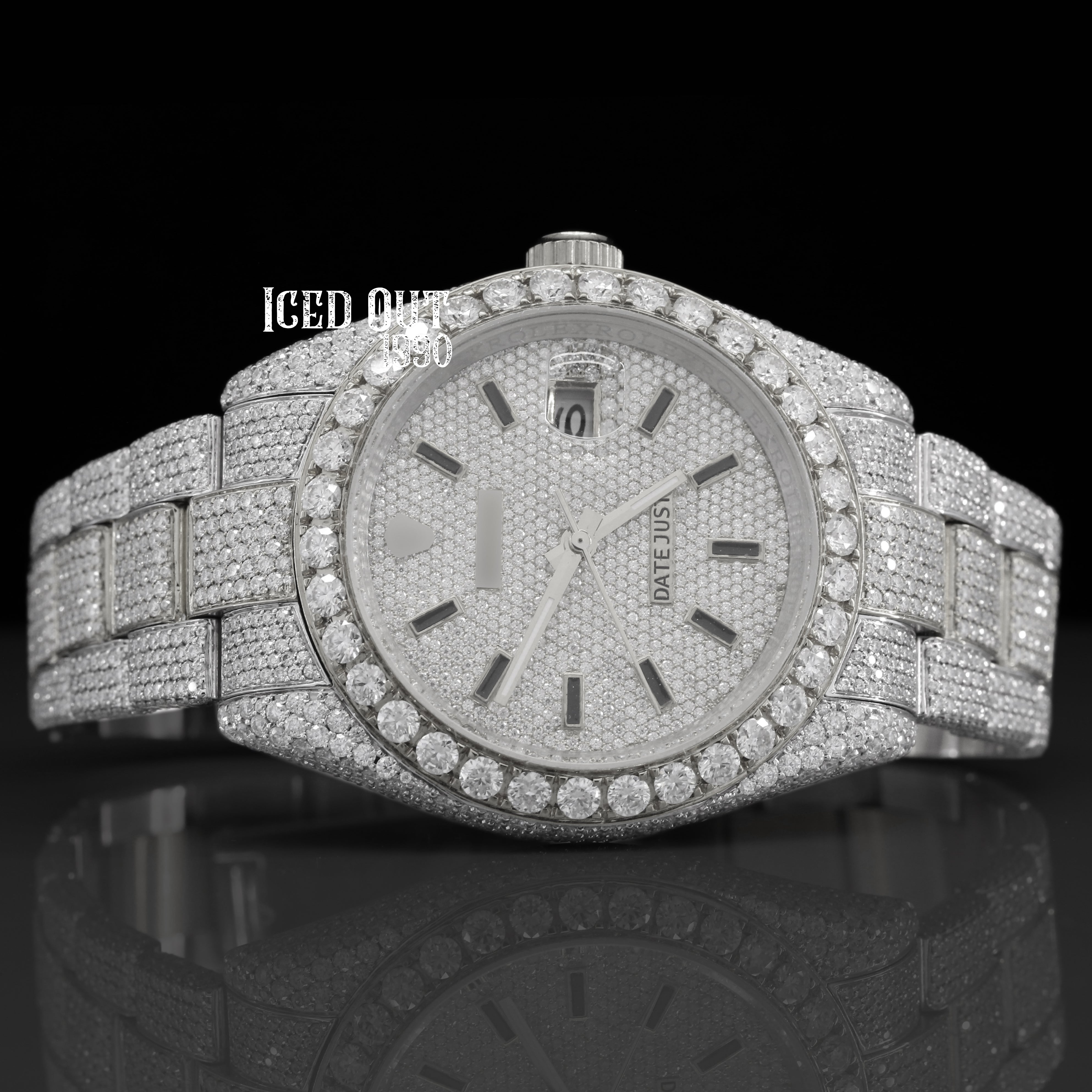 Moissanite Watch Sapphire Crystal Automatic Bust Down Watch