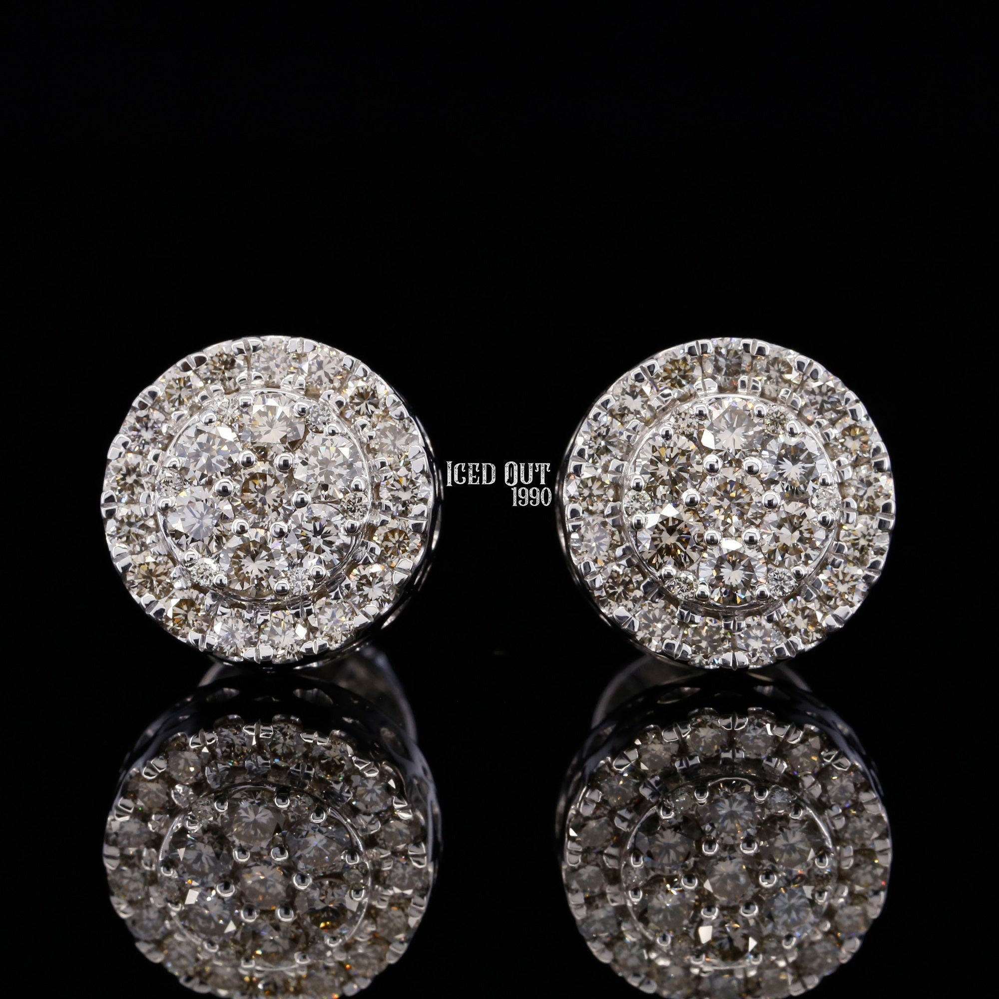 1 Carat Moissanite Hip Hop Pave Stud Earrings For Men