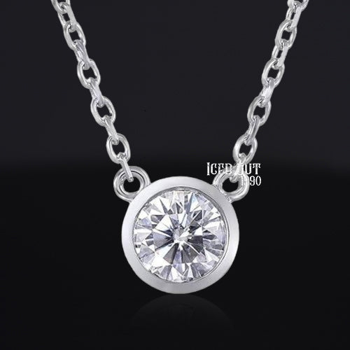 1 Carat Moissanite Pendant Necklace For Women 925 Sterling Silver