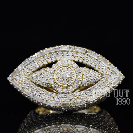 Luxuries 7 Carat Moissanite Diamond Evil Eye Ring