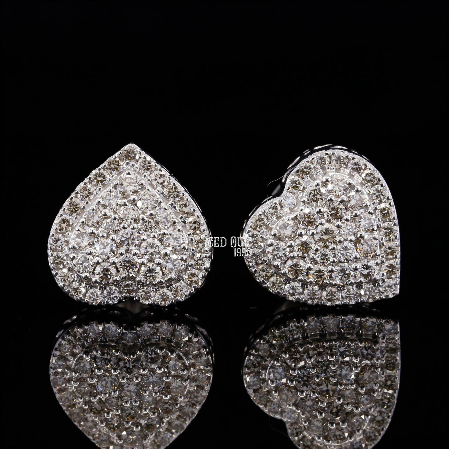1 Carat Moissanite Heart Design Earrings