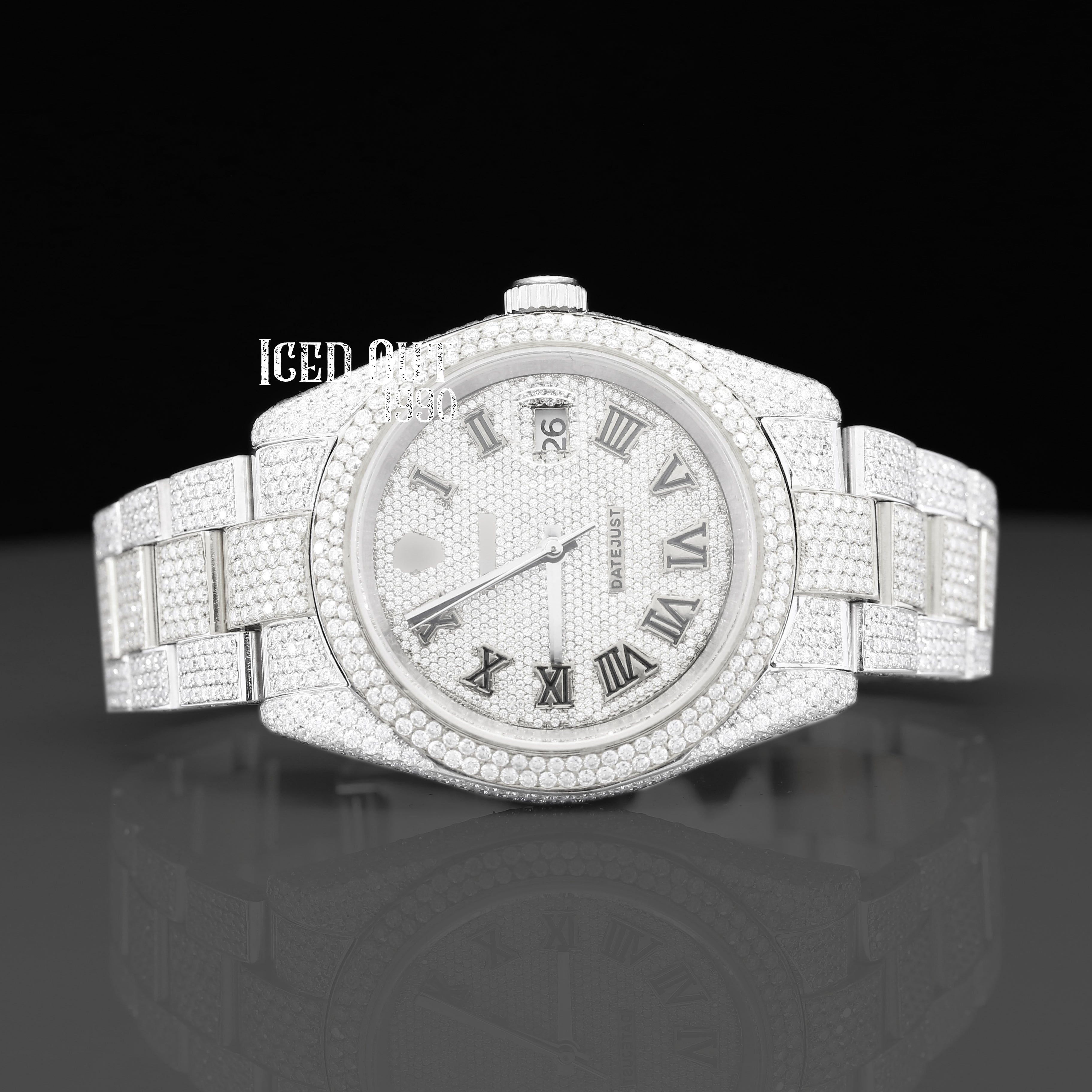 Moissanite Watch Fully Iced Out Hip Hop Wrist Watch For Men