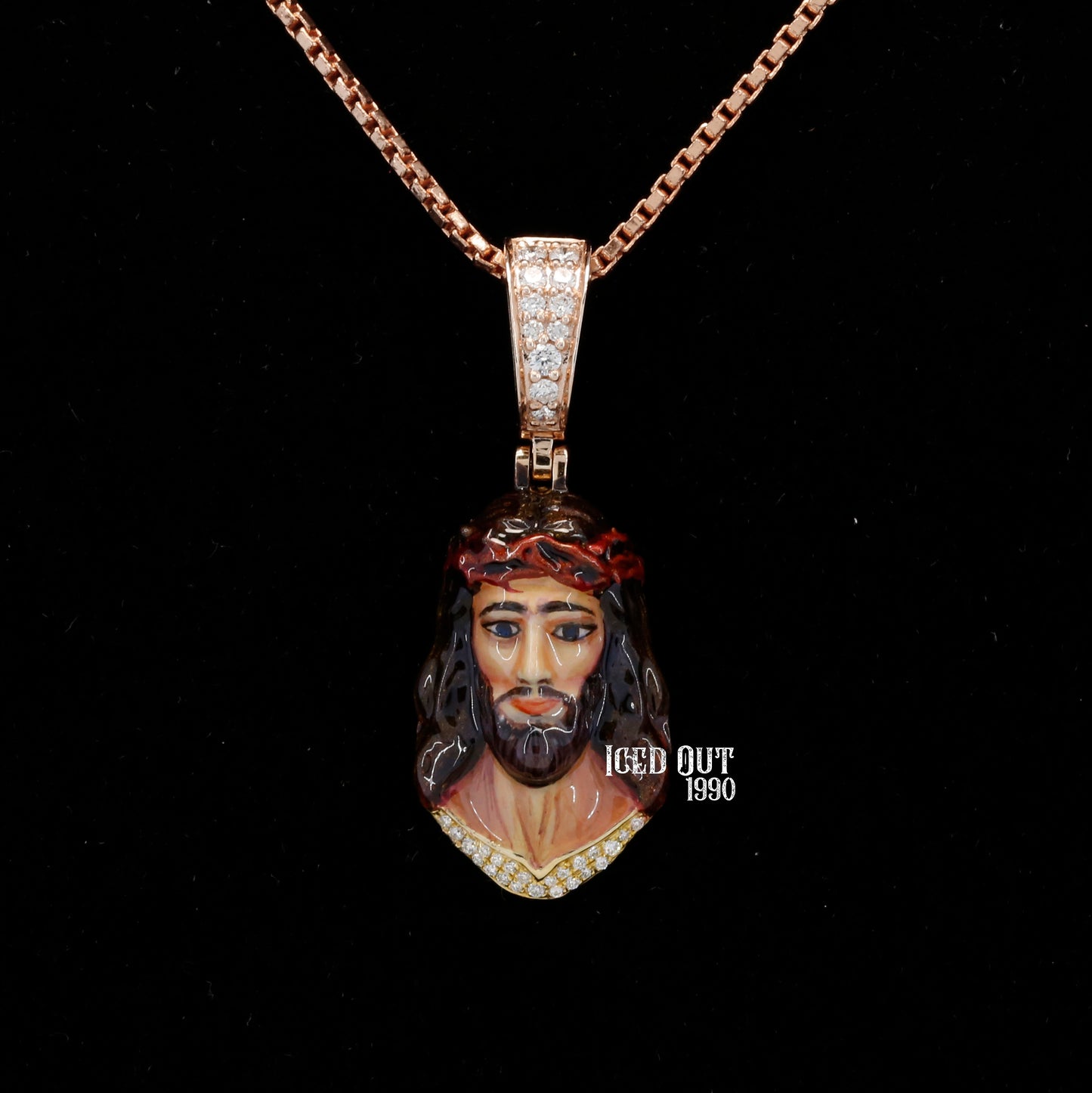 Moissanite Jesus Hip Hop Pendant 3D ENAMEL