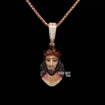 Moissanite Jesus Hip Hop Pendant 3D ENAMEL