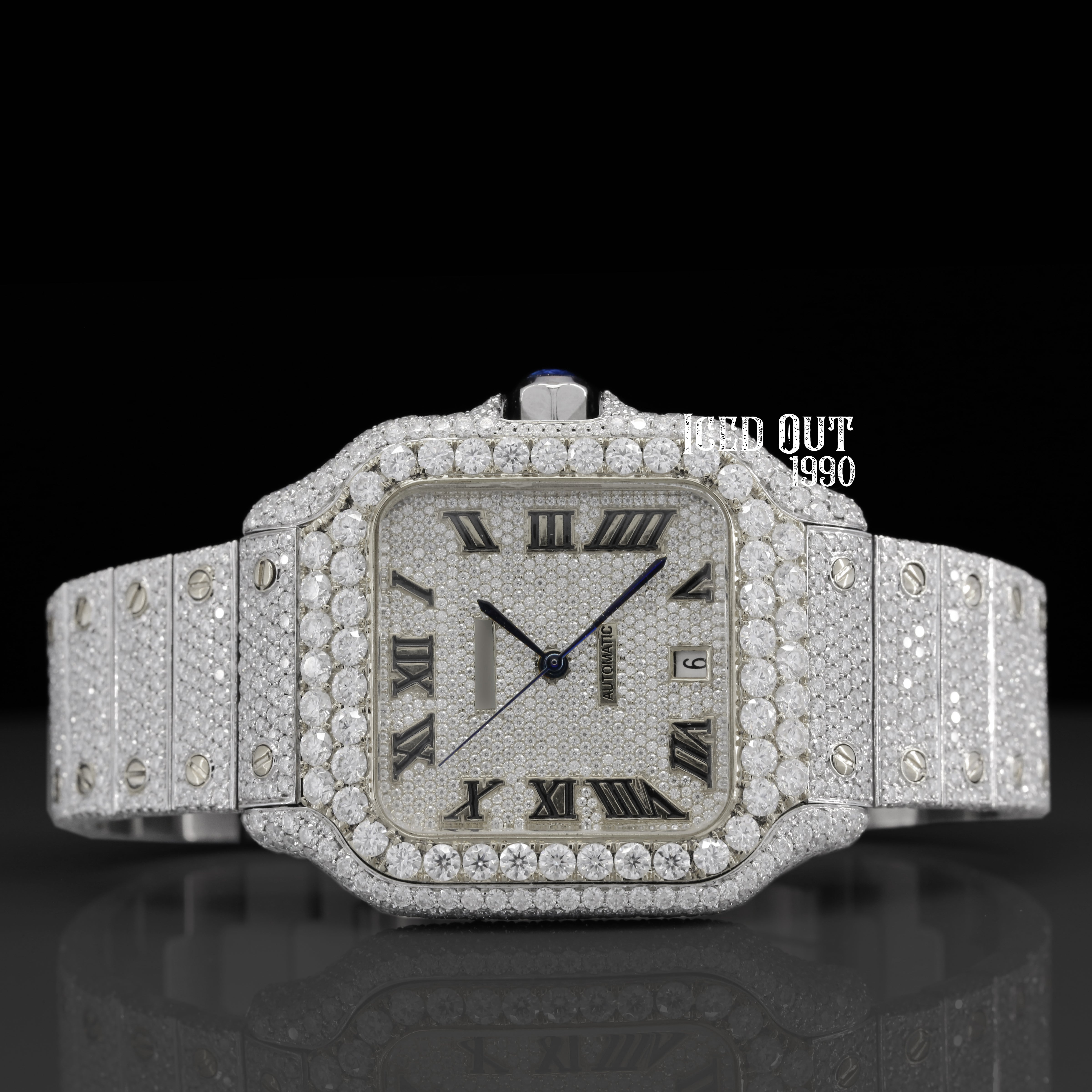 Moissanite Watch Hip Hop Iced Out Watch Automatic Movement