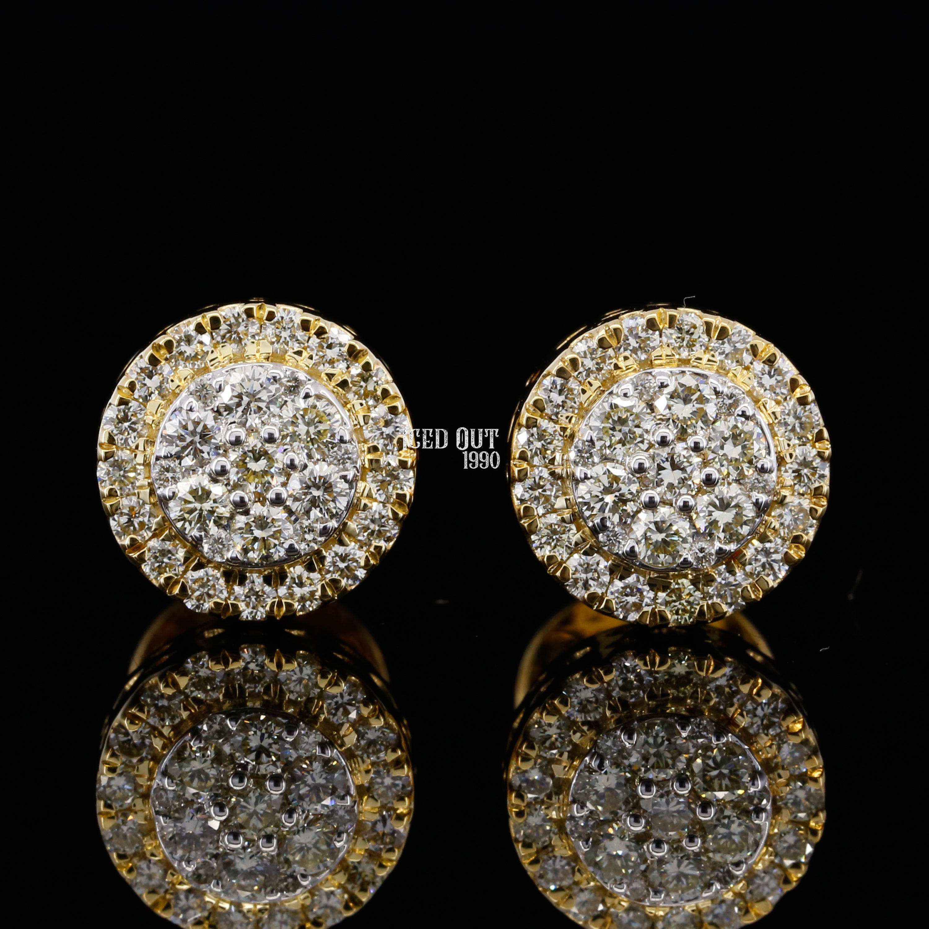 1 Carat Moissanite Hip Hop Pave Stud Earrings For Men