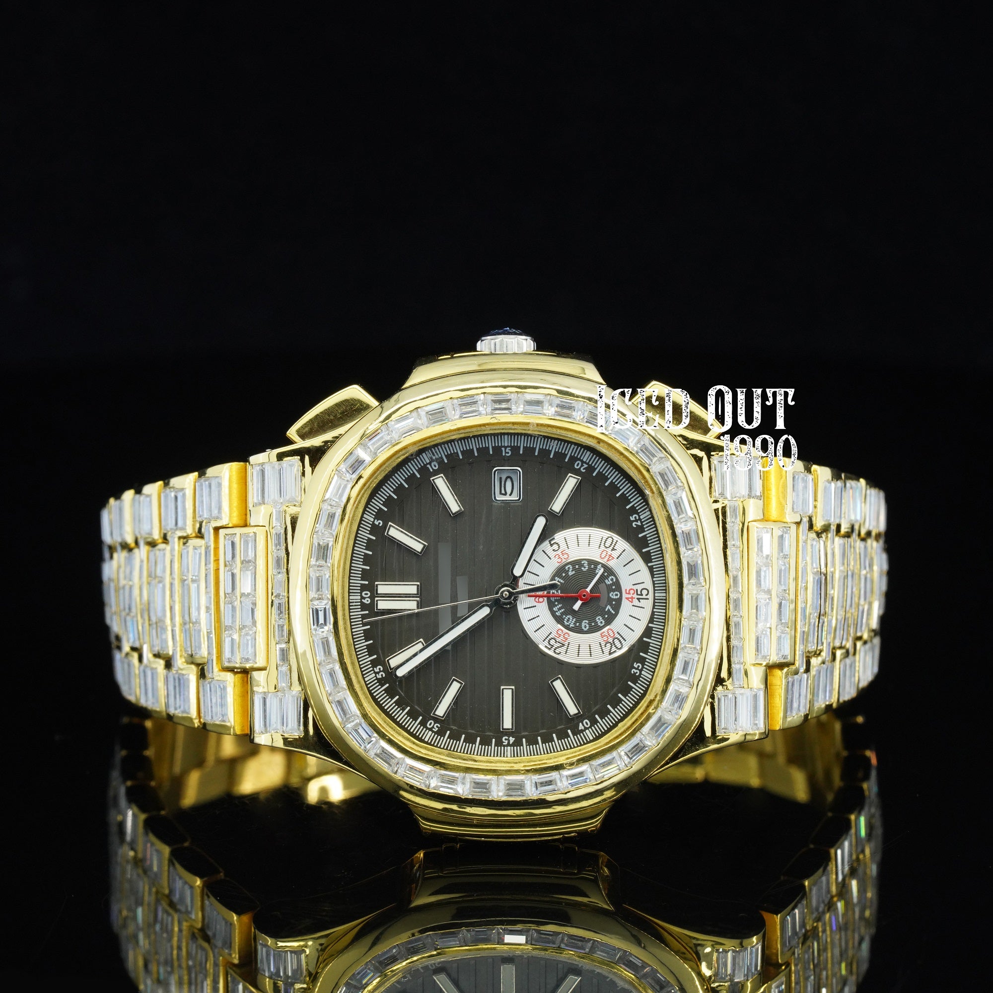 Moissanite Watch Automatic Hip Hop Iced Out Bust Down Watch For Men