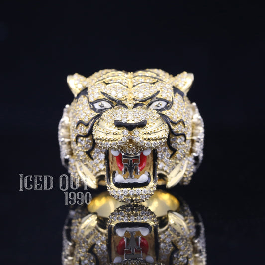 Luxuries Moissanite Ring Hip Hop Iced Out Tiger Ring