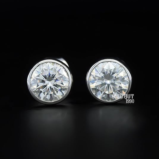 1.50 Carat Moissanite 925 Sterling Silver Push Back Stud Earrings