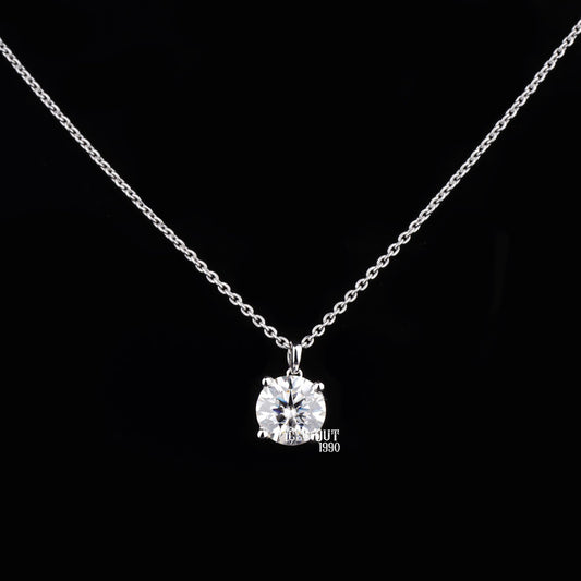 1.75 Carat Moissanite Pendant Necklace For Women 925 Sterling Silver
