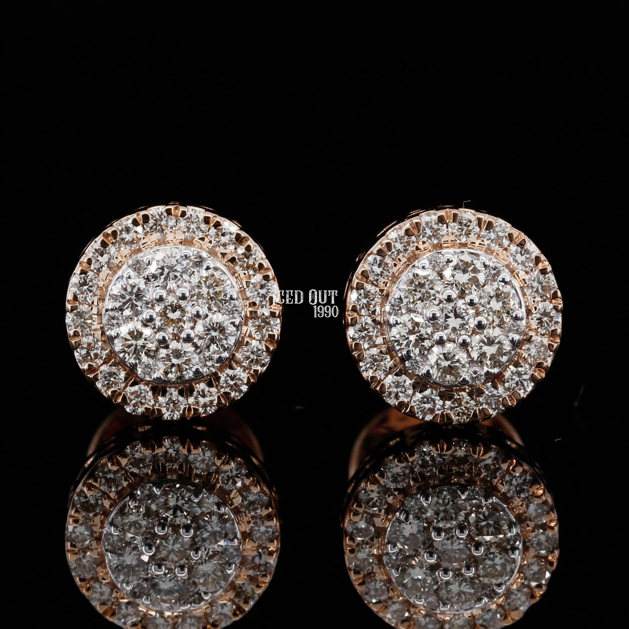 1 Carat Moissanite Hip Hop Pave Stud Earrings For Men