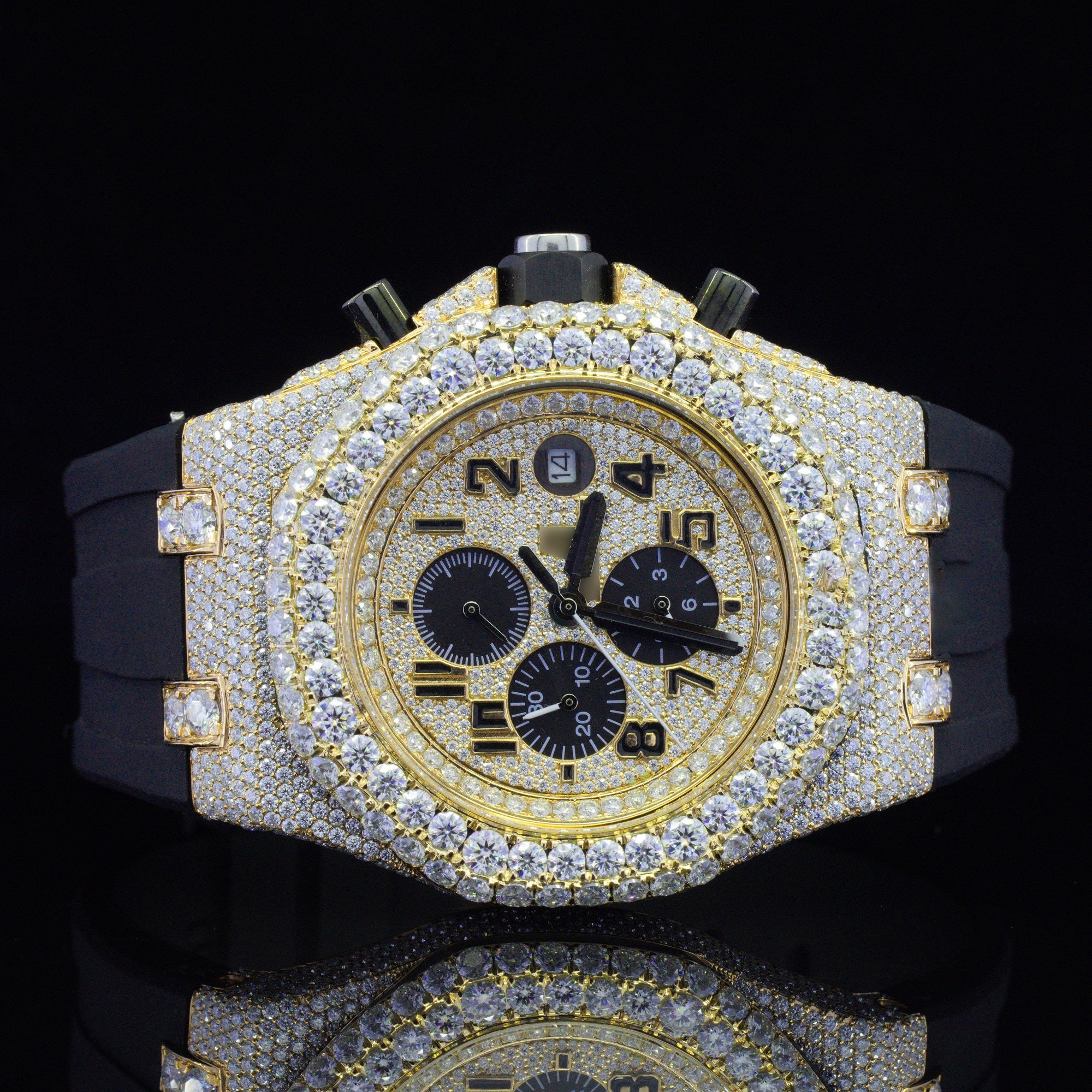 Chronograph Moissanite Diamond Hip Hop Iced Out Watch