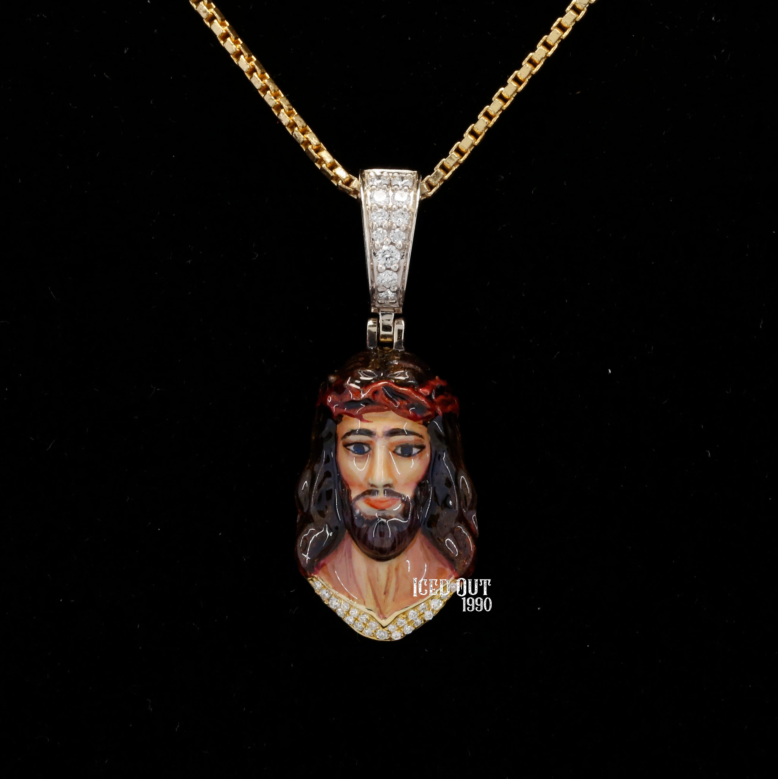 Moissanite Jesus Hip Hop Pendant 3D ENAMEL