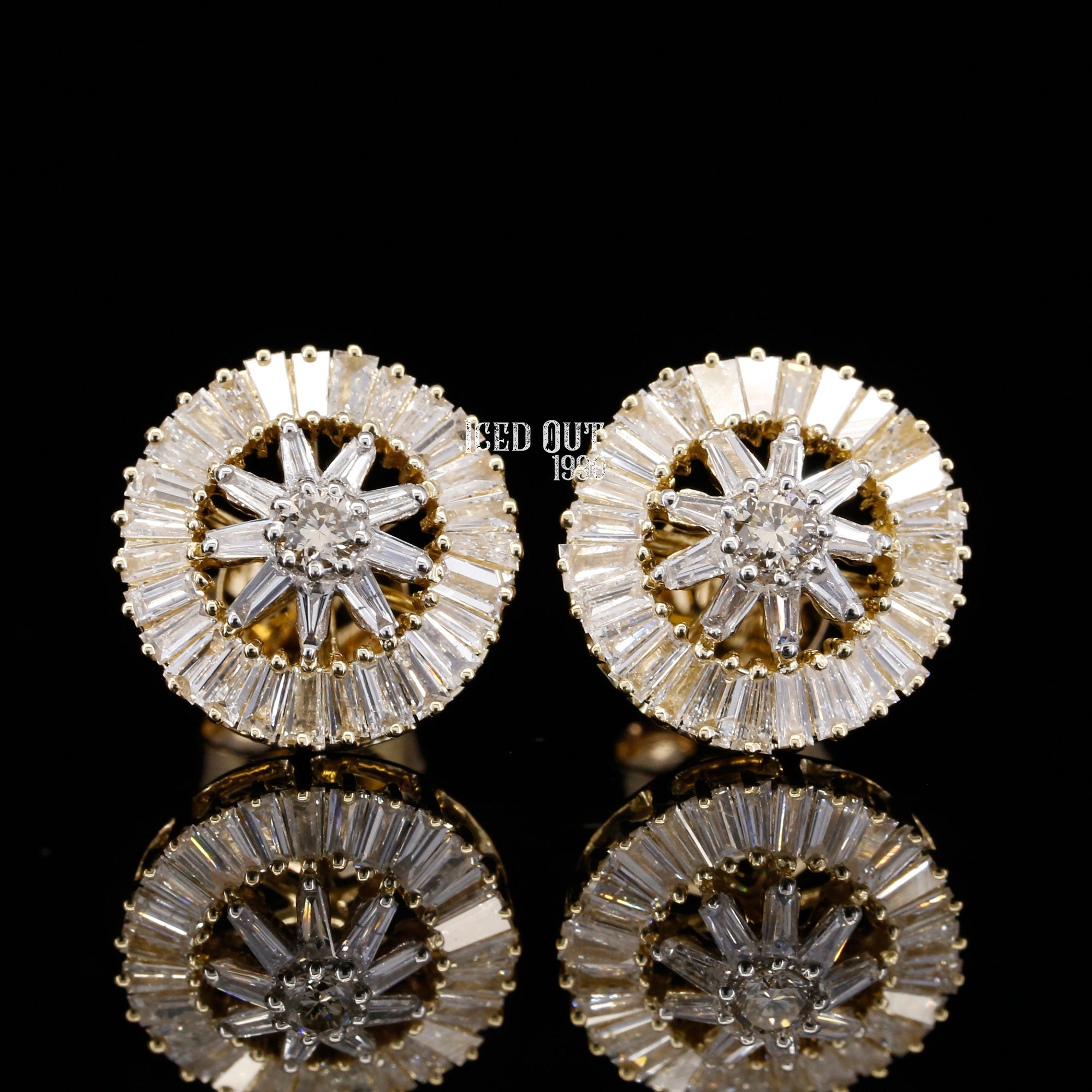 1.28 Carat Moissanite Cluster Stud Earrings