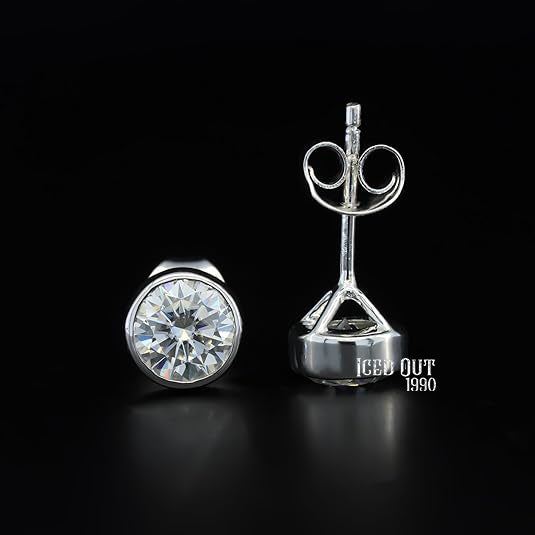 1.50 Carat Moissanite 925 Sterling Silver Push Back Stud Earrings