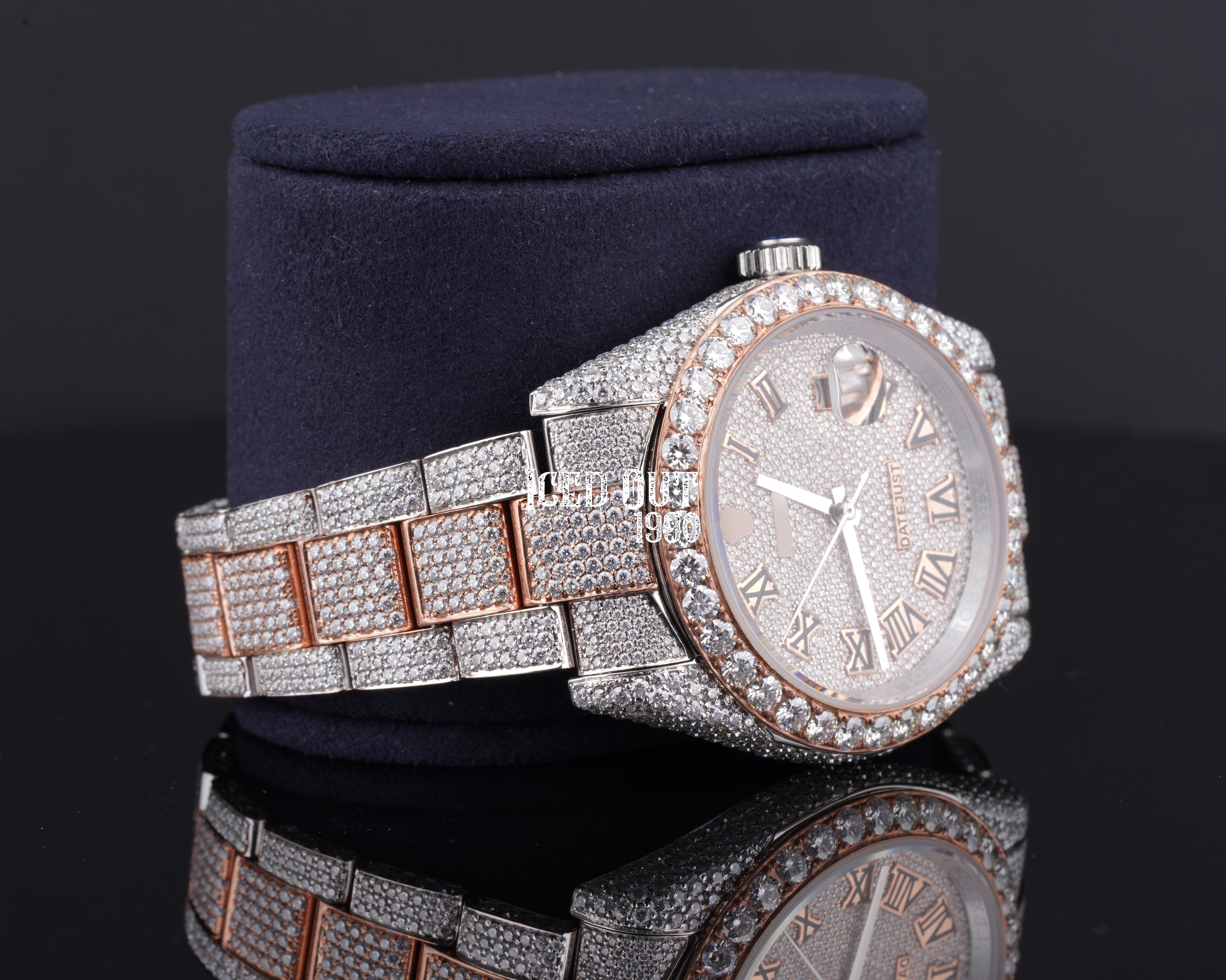 Branded Moissanite Watch For Men Fully Iced Out Stainless Steel Watch