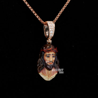 Moissanite Jesus Hip Hop Pendant 3D ENAMEL