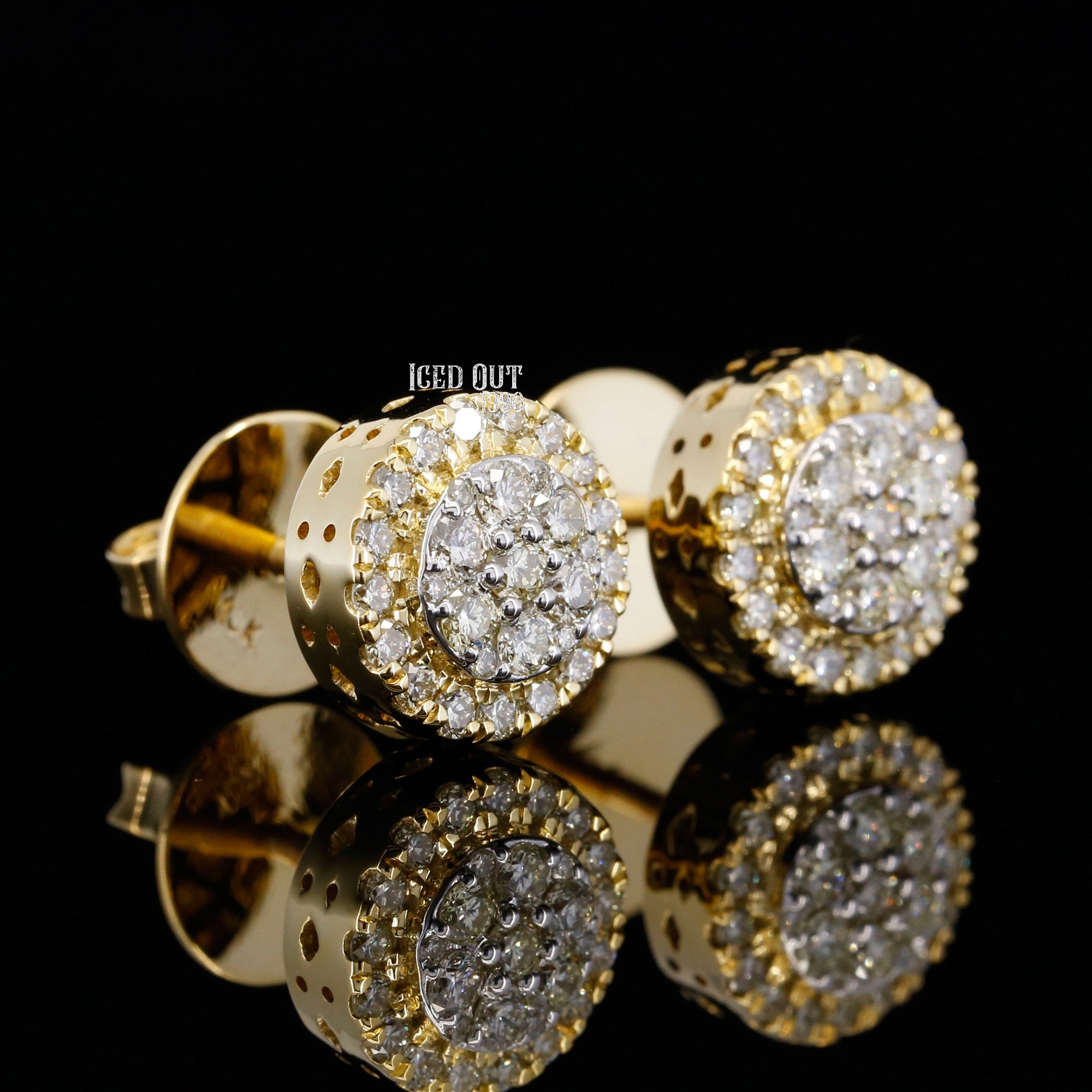 1 Carat Moissanite Hip Hop Pave Stud Earrings For Men