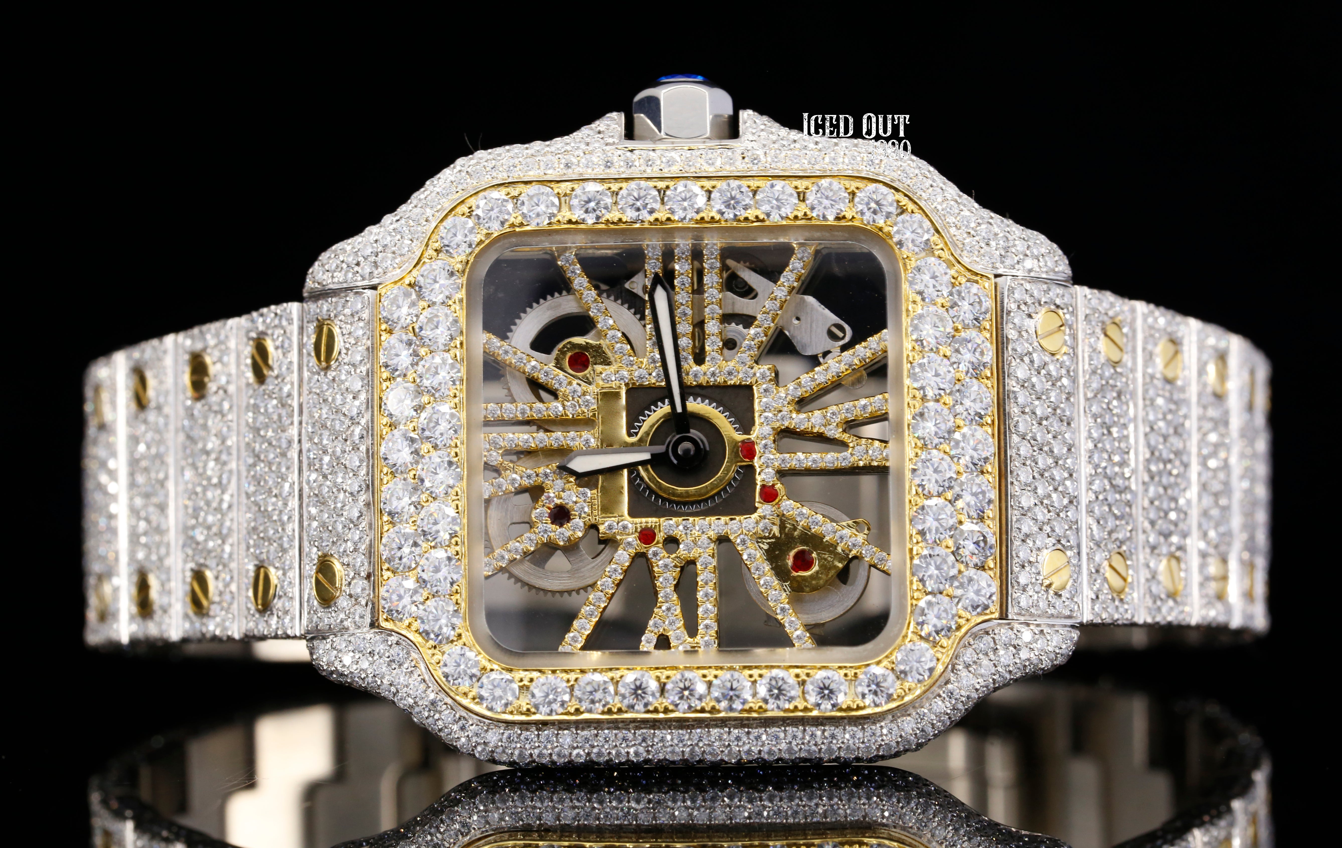 Beautiful Luxuries Moissanite Iced Out Watch Skeleton