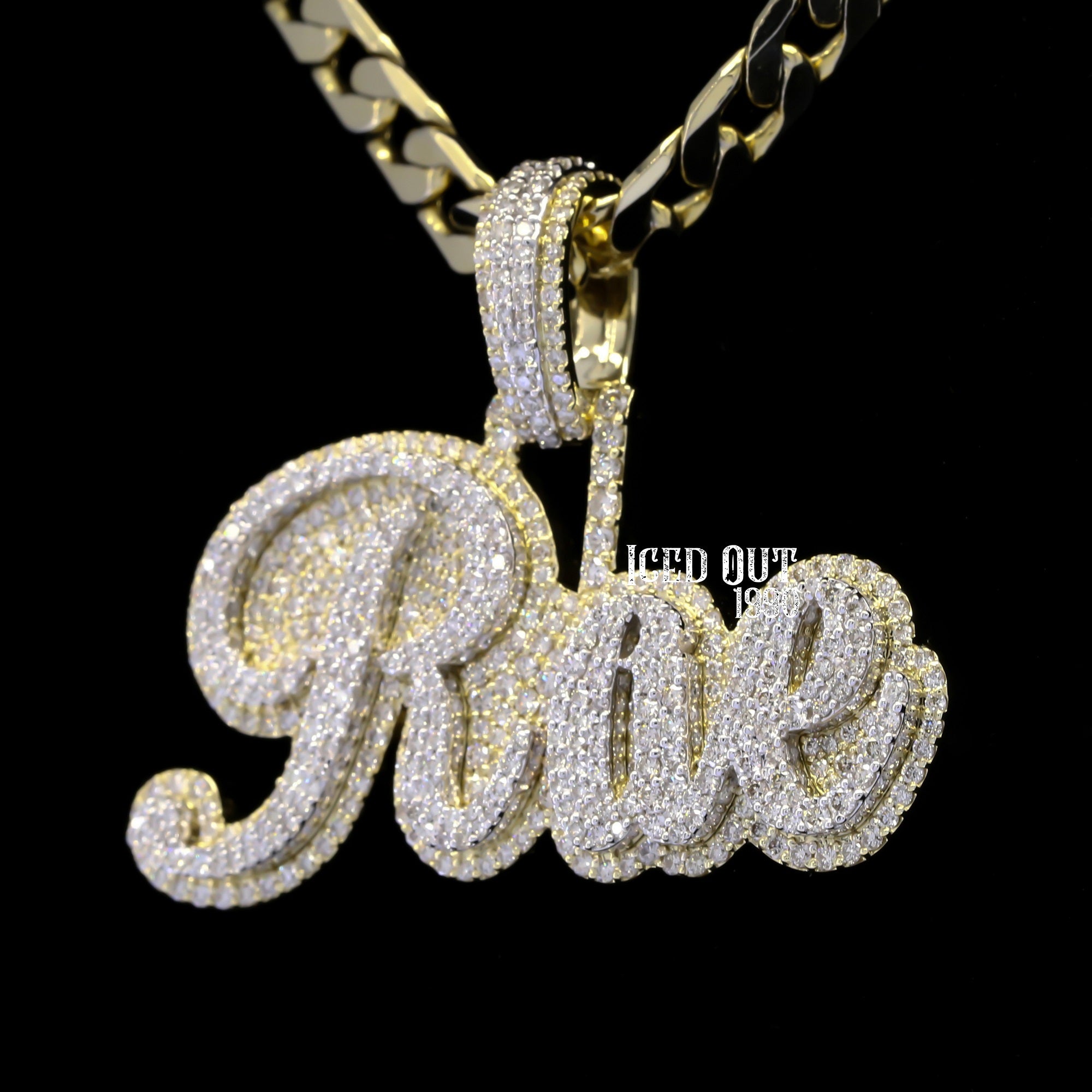 4 Carat Moissanite Diamond Hip Hop Name Pendant For Men