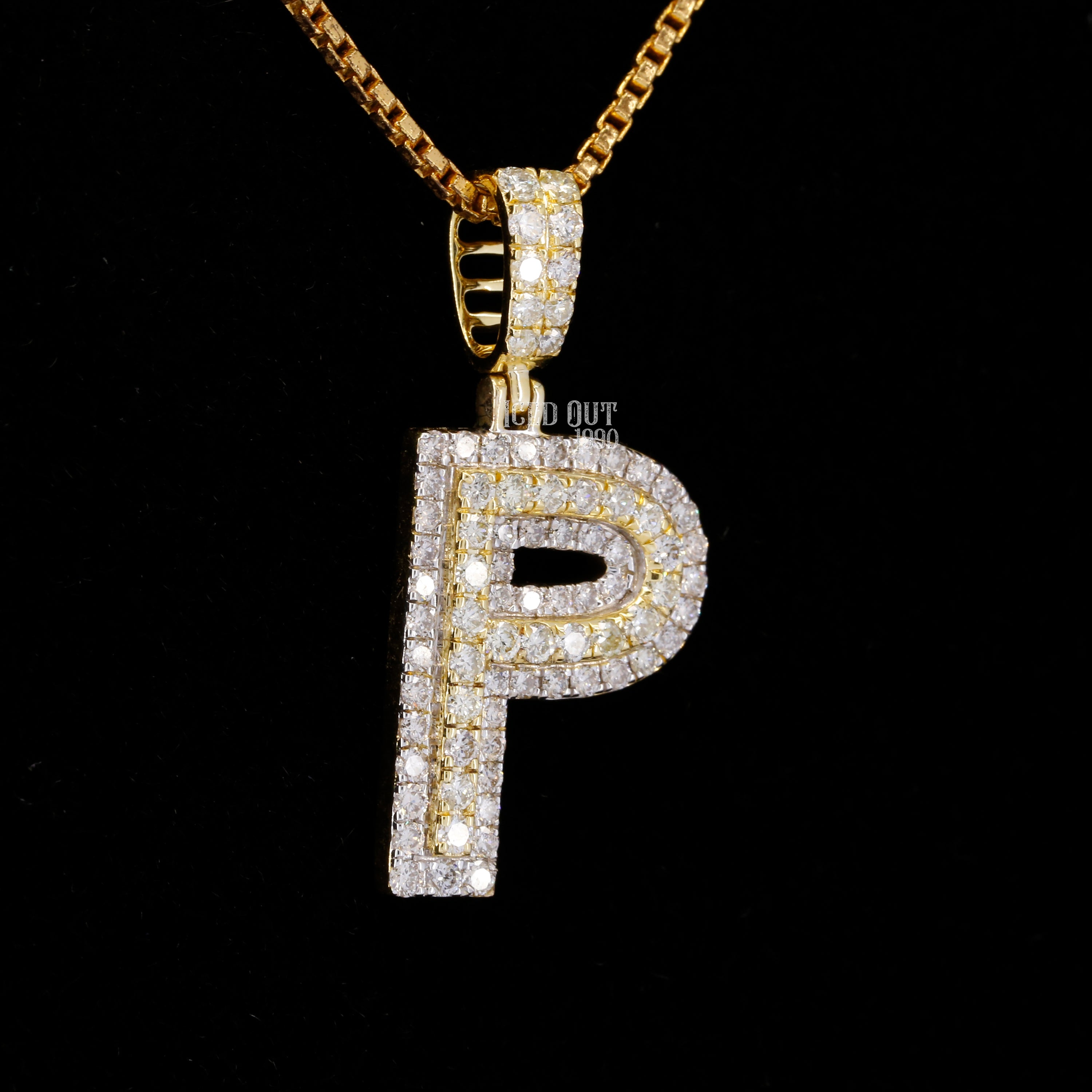 P Initial Moissanite Diamond Iced Out Hip Hop Pendant