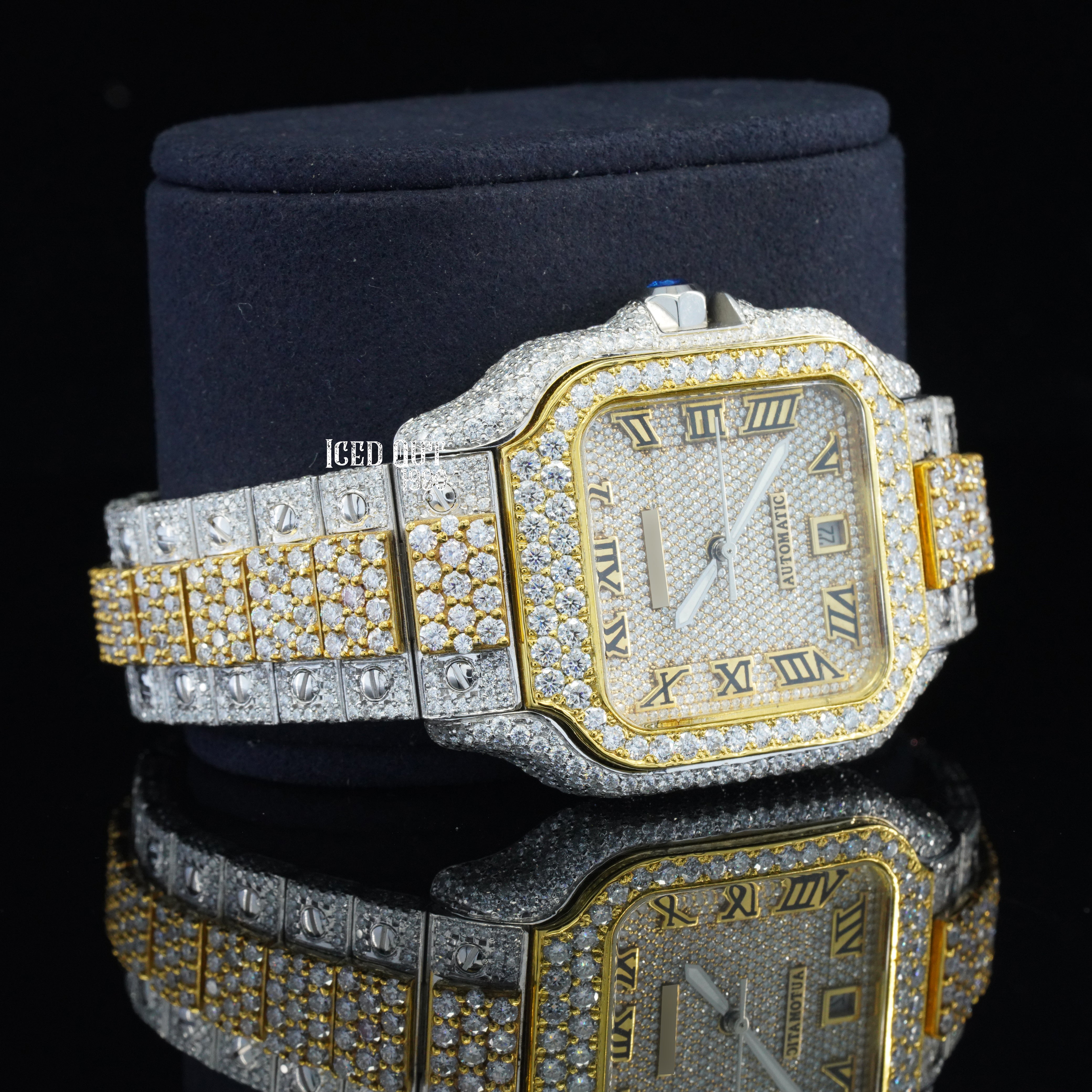 Branded Moissanite Watch For Men Sapphire Crystal Hip Hop Iced Out Watch