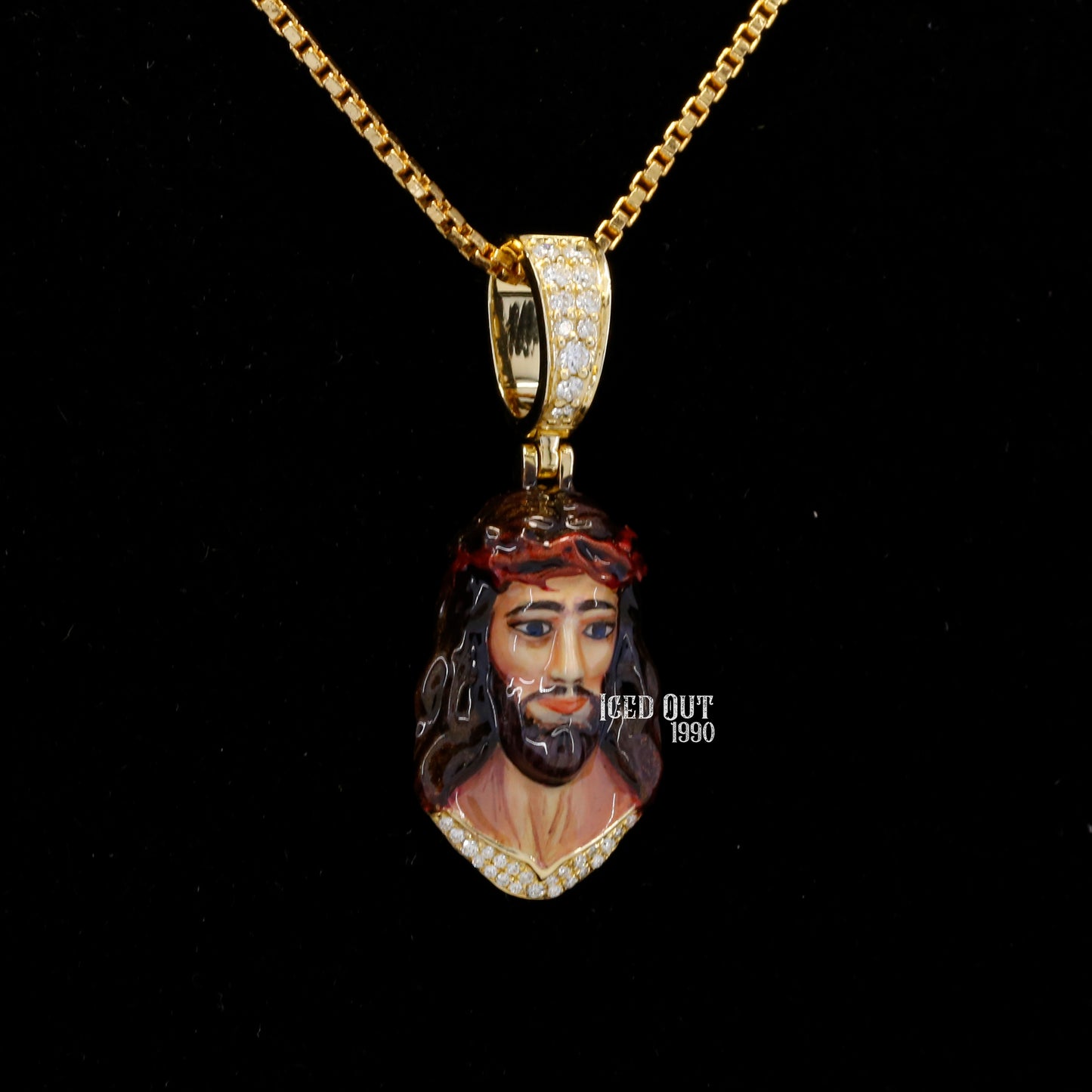 Moissanite Jesus Hip Hop Pendant 3D ENAMEL