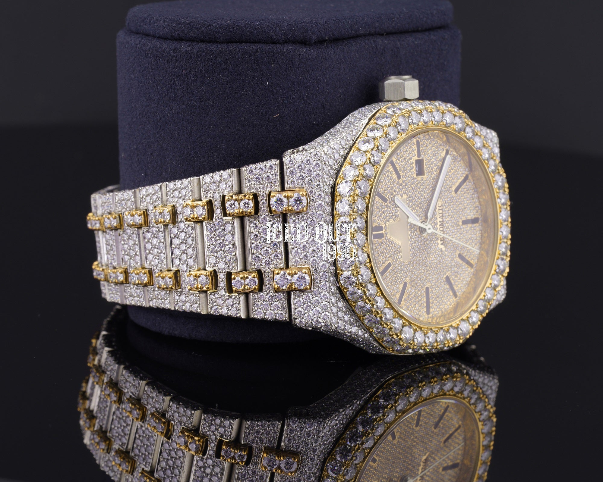 Luxuries Moissanite Crystal Fully Iced Out Diamond Watch