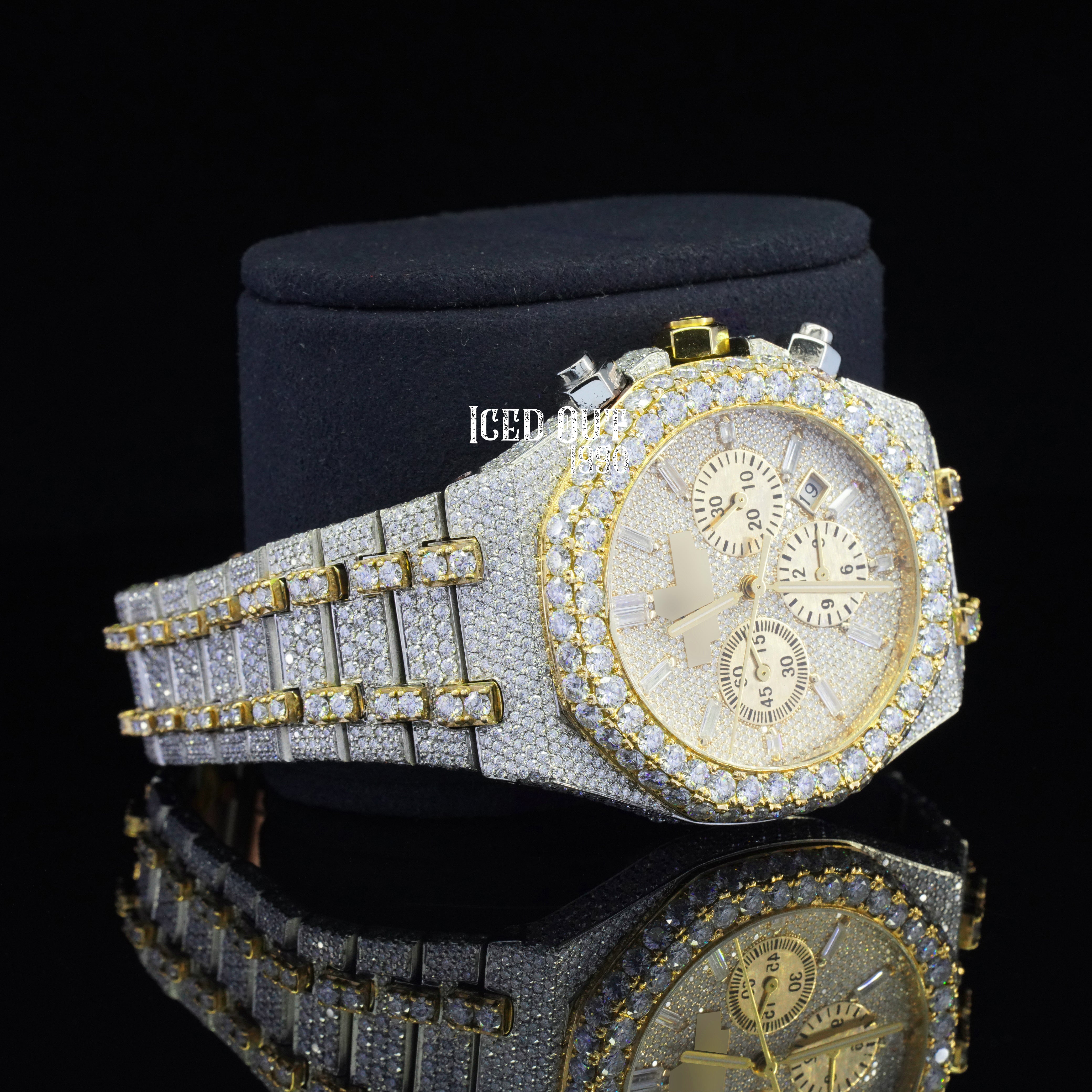 Automatic Moissanite Watch Hip Hop Iced Out Chronological Watch