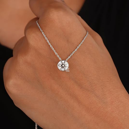 1.2 Carat Moissanite Pendant Necklace For Women 925 Sterling Silver