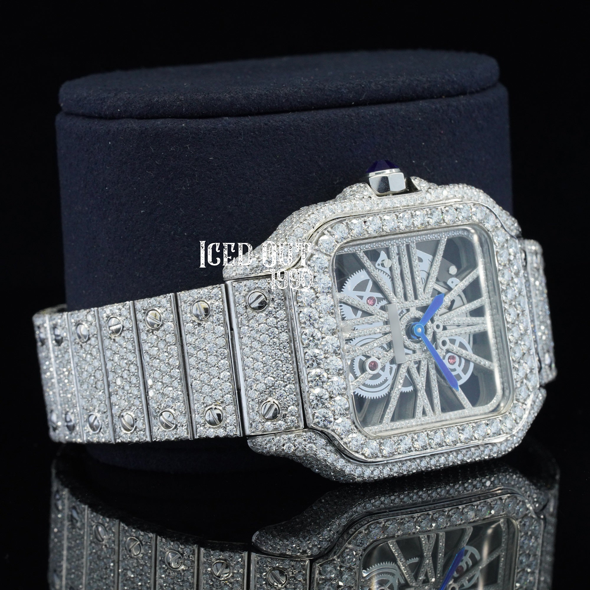 Moissanite Iced Out Watch For Men Square Dial Automatic Watch