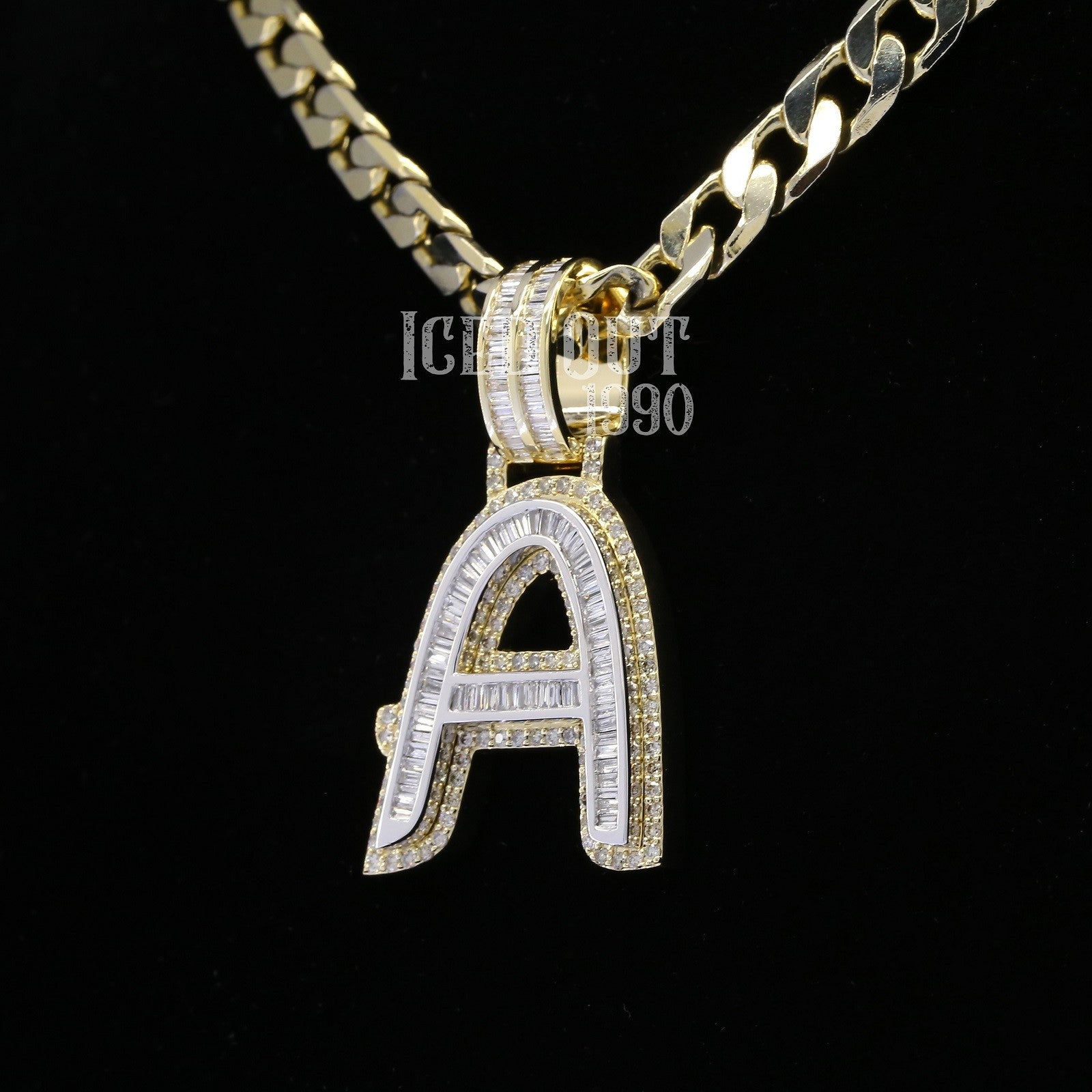 1.67 Carat A Initial Alphabet Moissanite Diamond Totally Iced Out Stylish Hip Hop Pendant